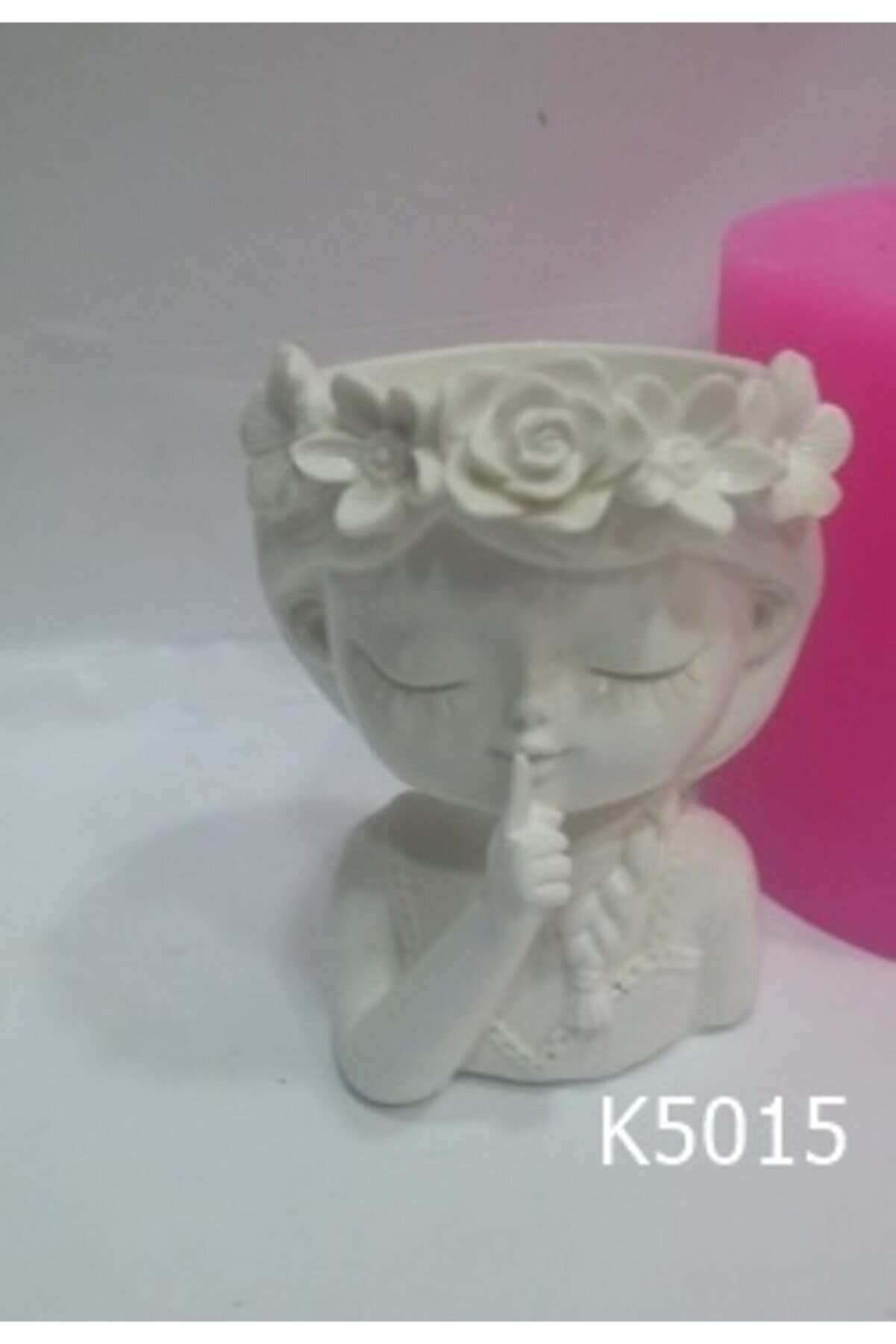 Kalıpcınızburada Çi̇çekli̇ Kız Saksı Si̇li̇kon Kalıp