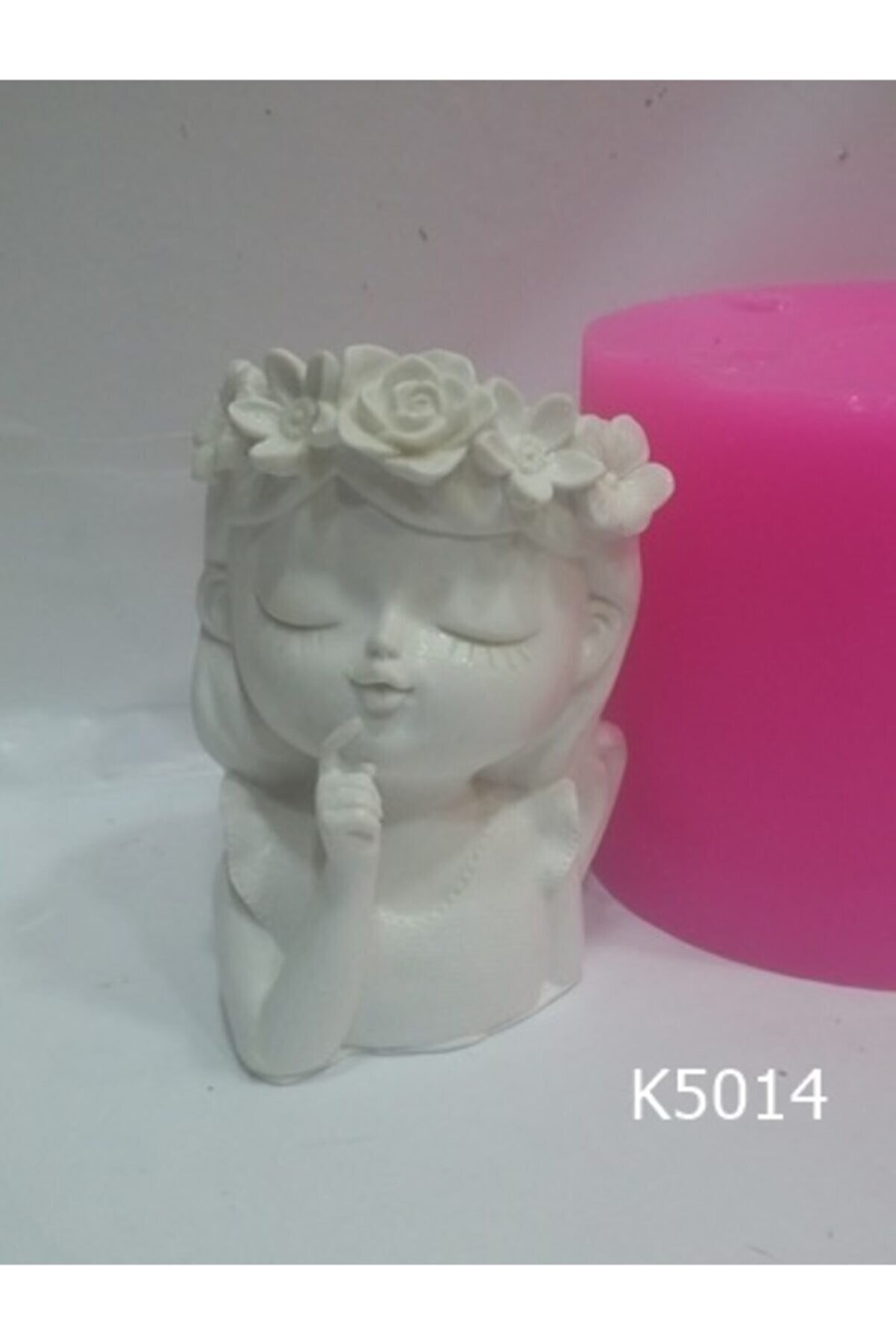 Kalıpcınızburada Çi̇çekli̇ Kız Saksı Si̇li̇kon Kalıp