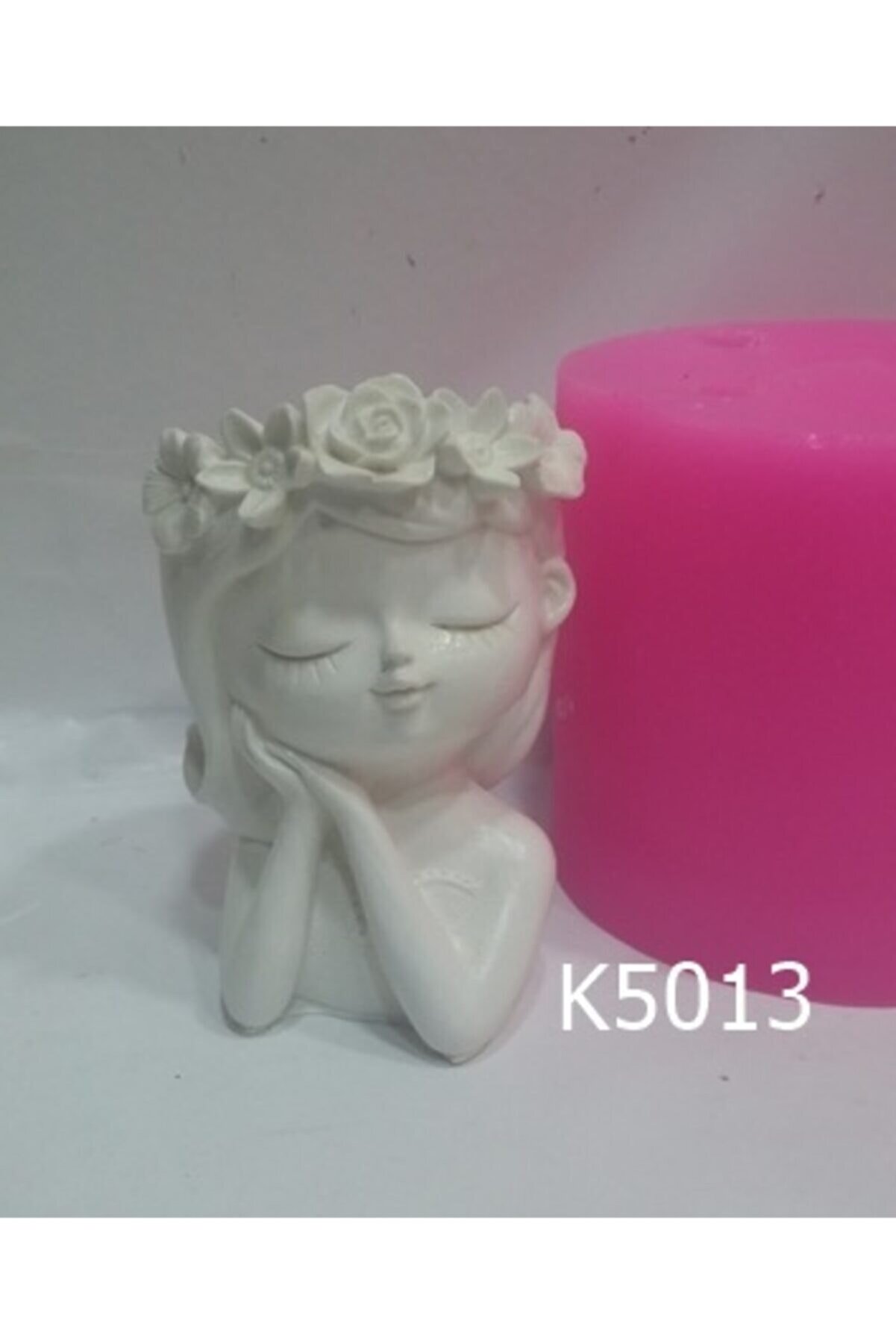 Kalıpcınızburada Çi̇çekli̇ Kız Saksı Si̇li̇kon Kalıp