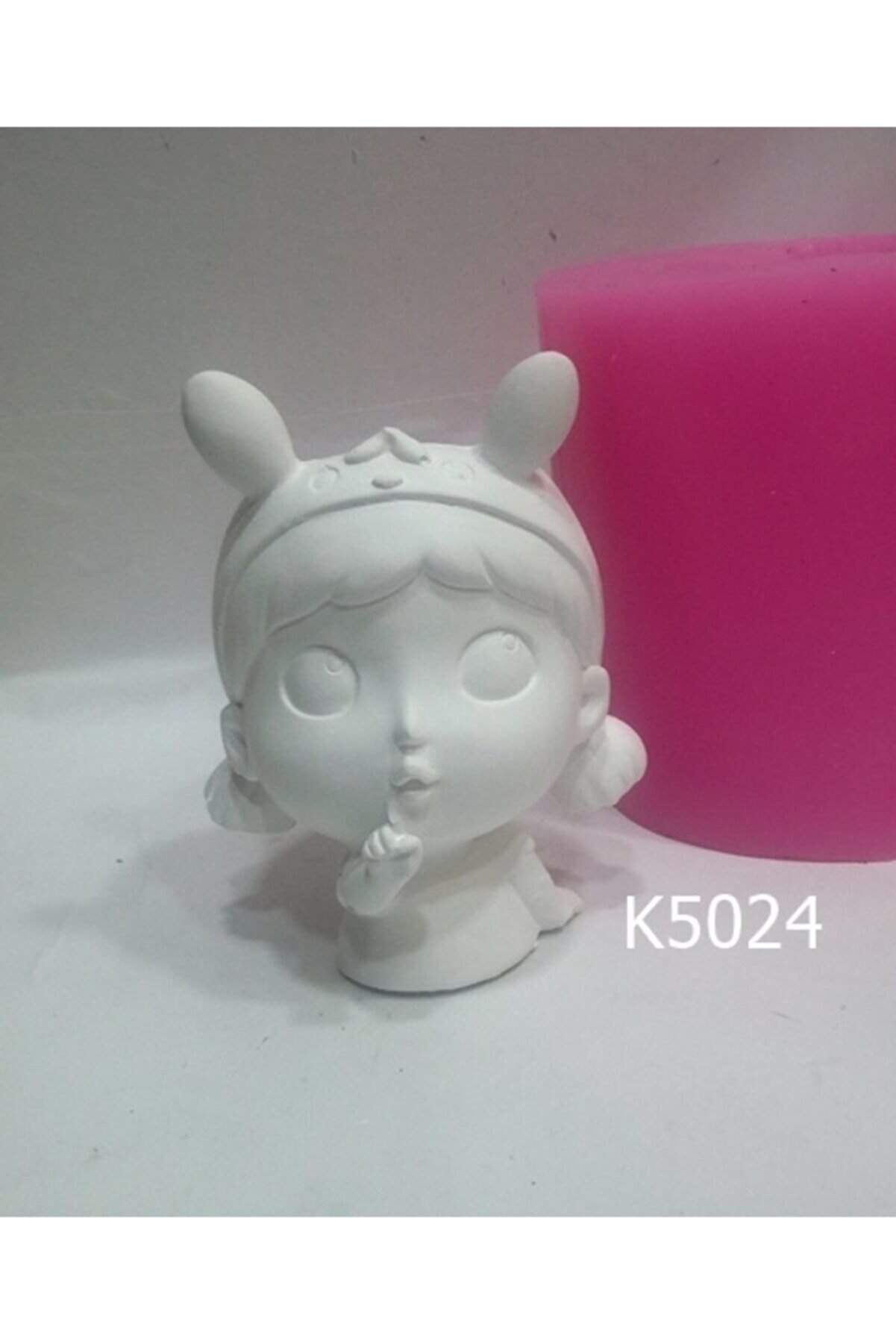 Kalıpcınızburada Tavşan Kulaklı Kız Saksı Si̇li̇kon Kalıp