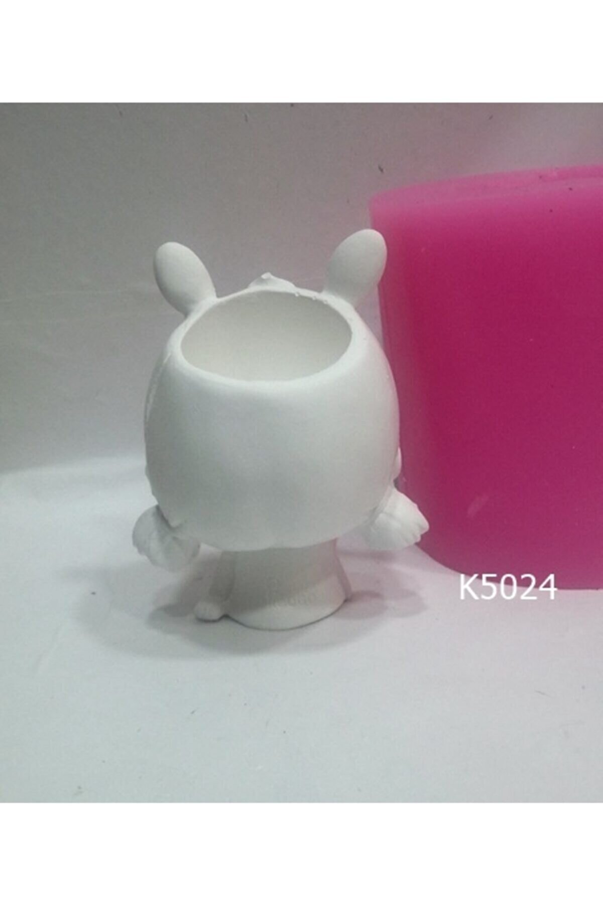 Kalıpcınızburada Tavşan Kulaklı Kız Saksı Si̇li̇kon Kalıp