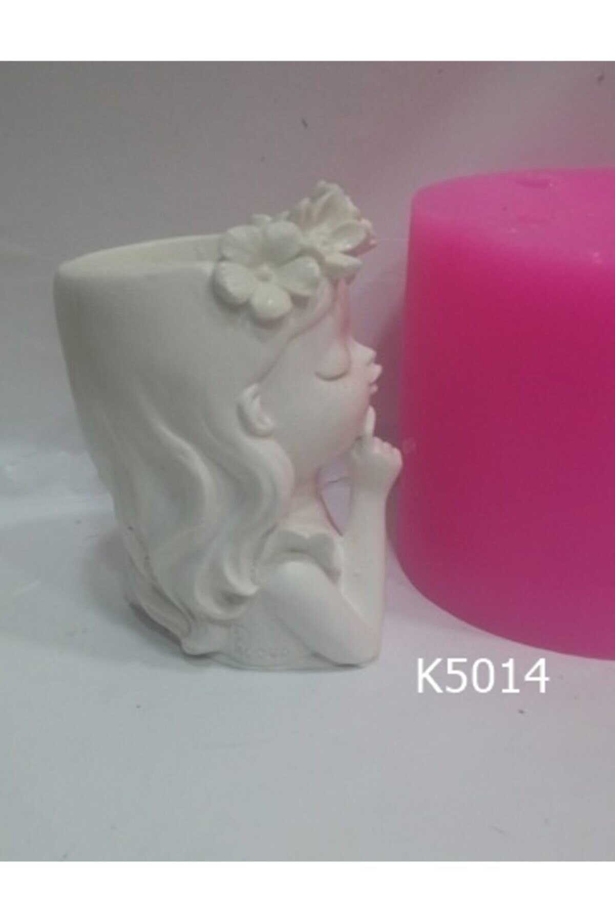 Kalıpcınızburada Çi̇çekli̇ Kız Saksı Si̇li̇kon Kalıp