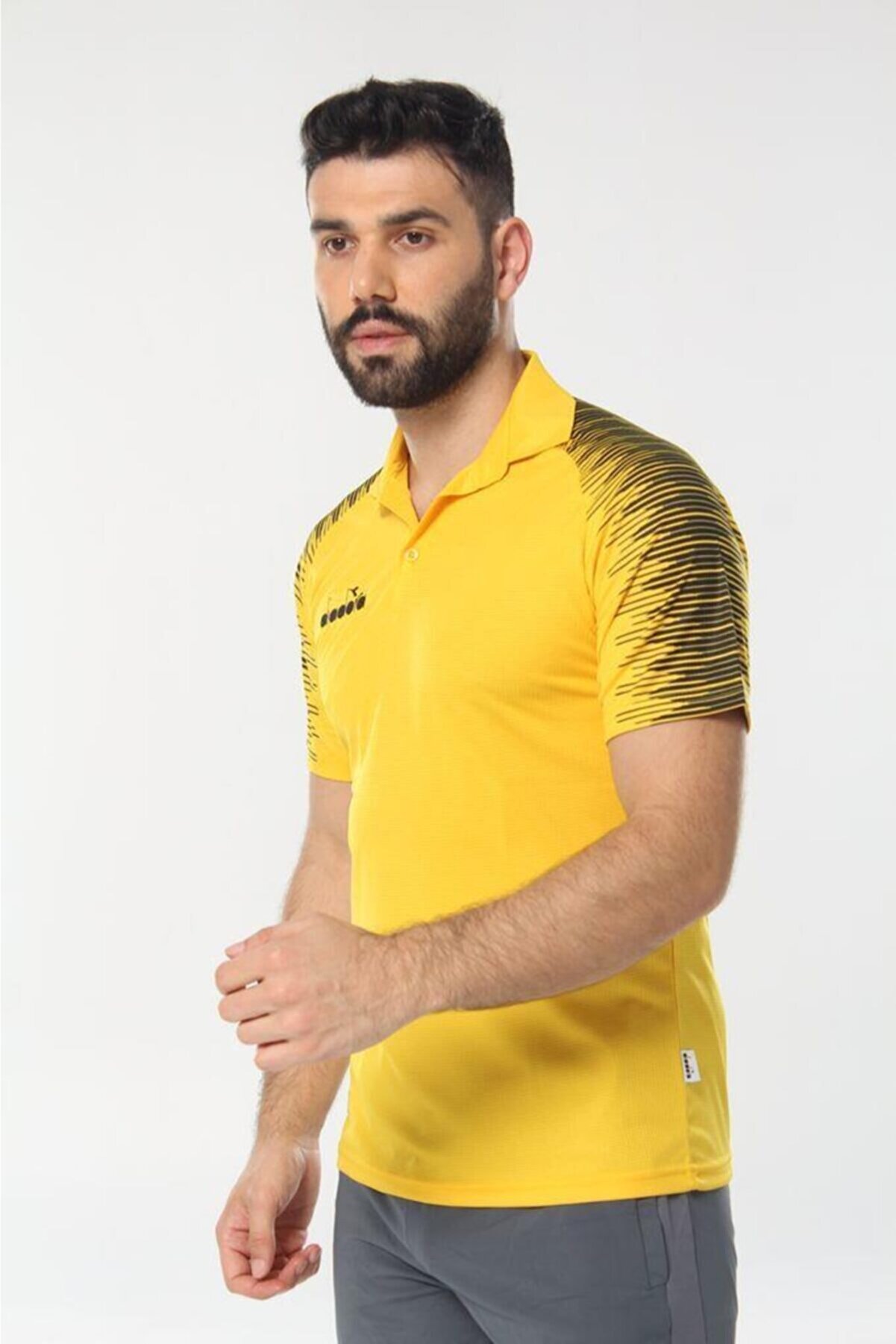 Di̇adora Erkek Sarı Ri̇ti̇m Kamp Polo T-Shi̇rt
