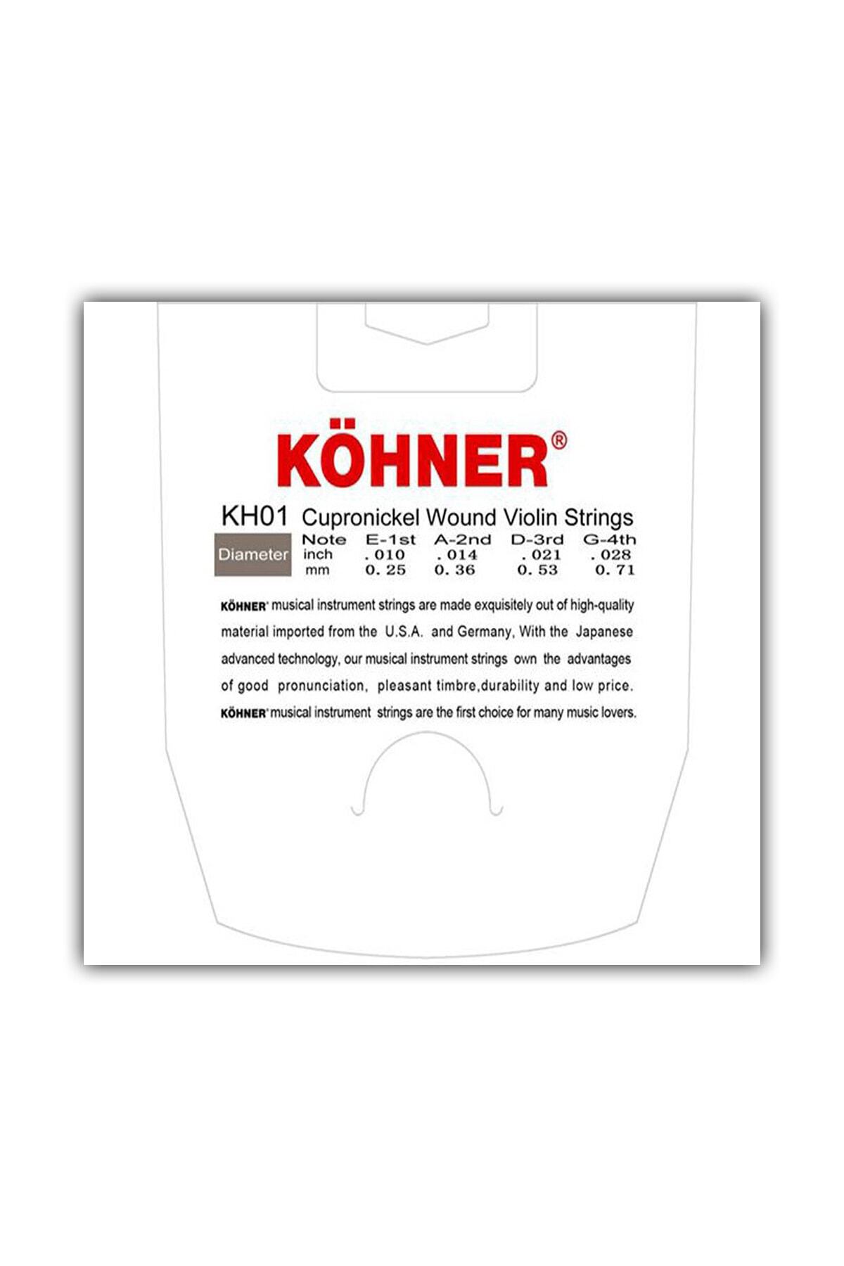 K&ouml;hner Kh-01 Profesyonel Keman Teli̇ - Tam Takım (4/4 Ve 3/4 Kemanlar İ&ccedil;i̇n Uygundur)