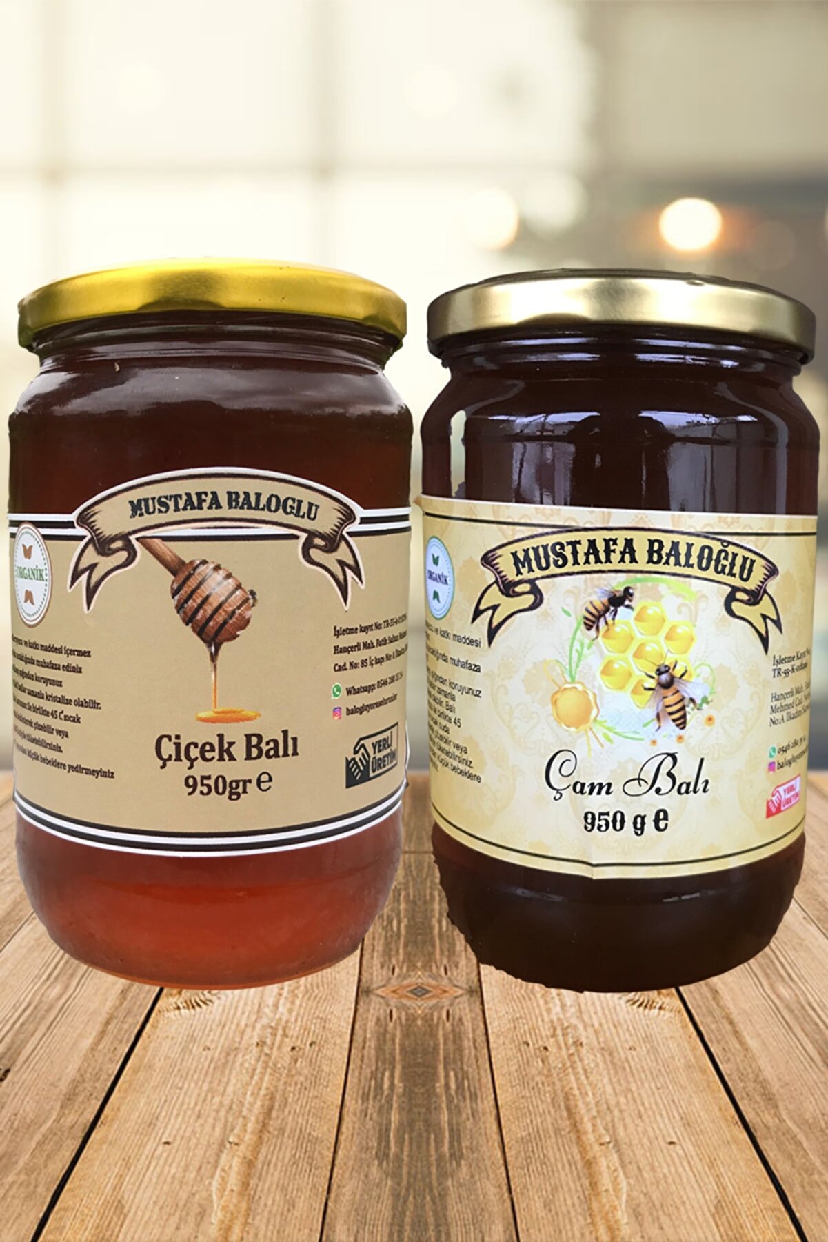 Mustafa Baloğlu Bal &Uuml;r&uuml;nleri̇ &Ccedil;i̇&ccedil;ek Balı (Kestane İhlamur Keki̇k ...) (Organi̇k) 950 Gr / &Ccedil;am Balı (Organi̇k) 950 Gr