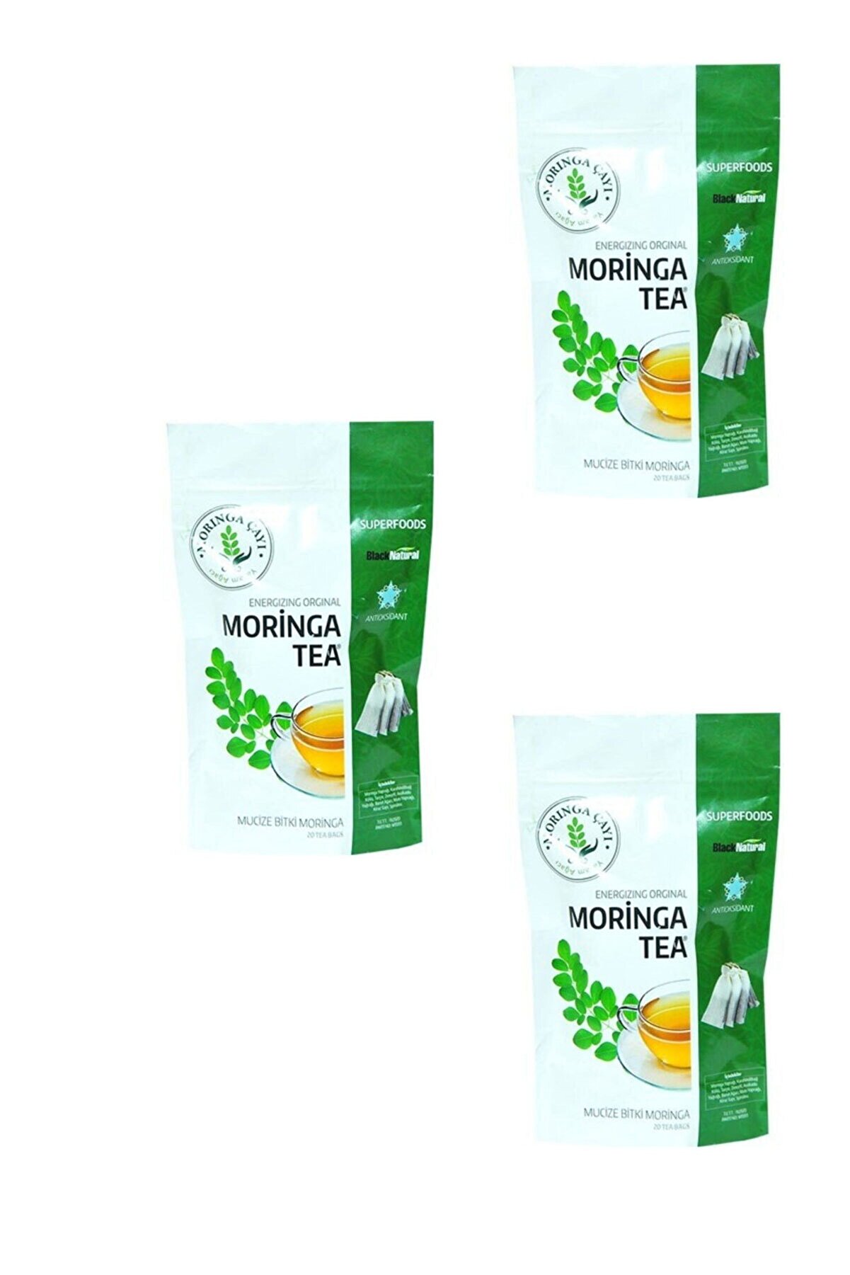 MORIA Moringa Çay (moringa Çayı) 60 Süzen Poşet 1 Aylık Kullanım 3'lü Set