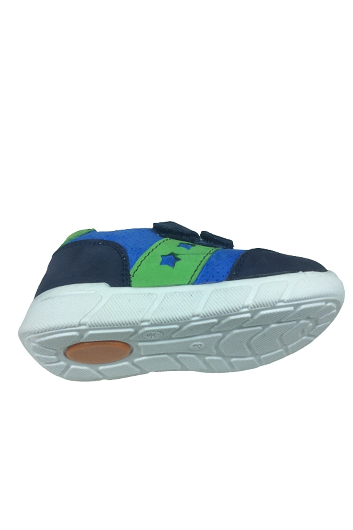 Ortopedi̇kal Bebe Erkek Çocuk Spor Ayakkabı Laci̇vert-Mavi̇ Cırtlı % 100 Deri̇ Anatomi̇k