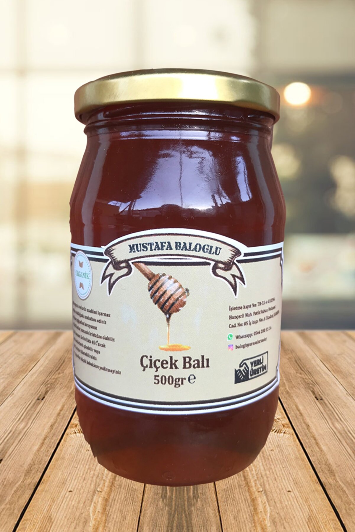 Mustafa Baloğlu Bal &Uuml;r&uuml;nleri̇ &Ccedil;i̇&ccedil;ek Balı (Ihlamur,Kestane,Keki̇k ...)(Organi̇k) 500 Gr