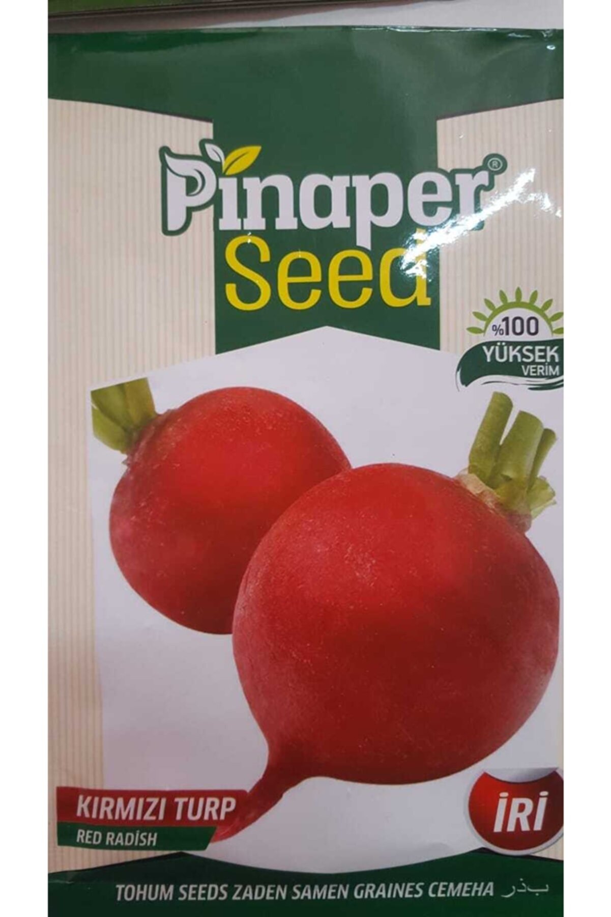 Pi̇naper Seed Kırmızı Turp Tohumu 1 Paket %100 Y&uuml;ksek Veri̇mli̇di̇r.