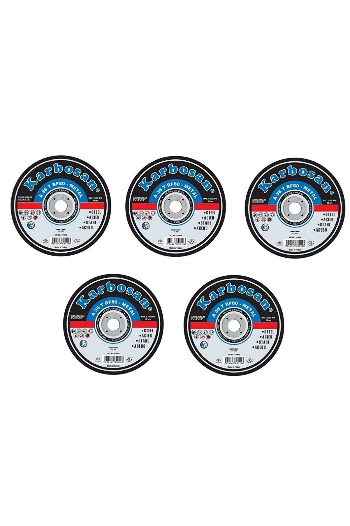 KARBOSAN Kesme Taşı Nk Düz 230 X 3.0 X 22 A 36 T 5 Adet