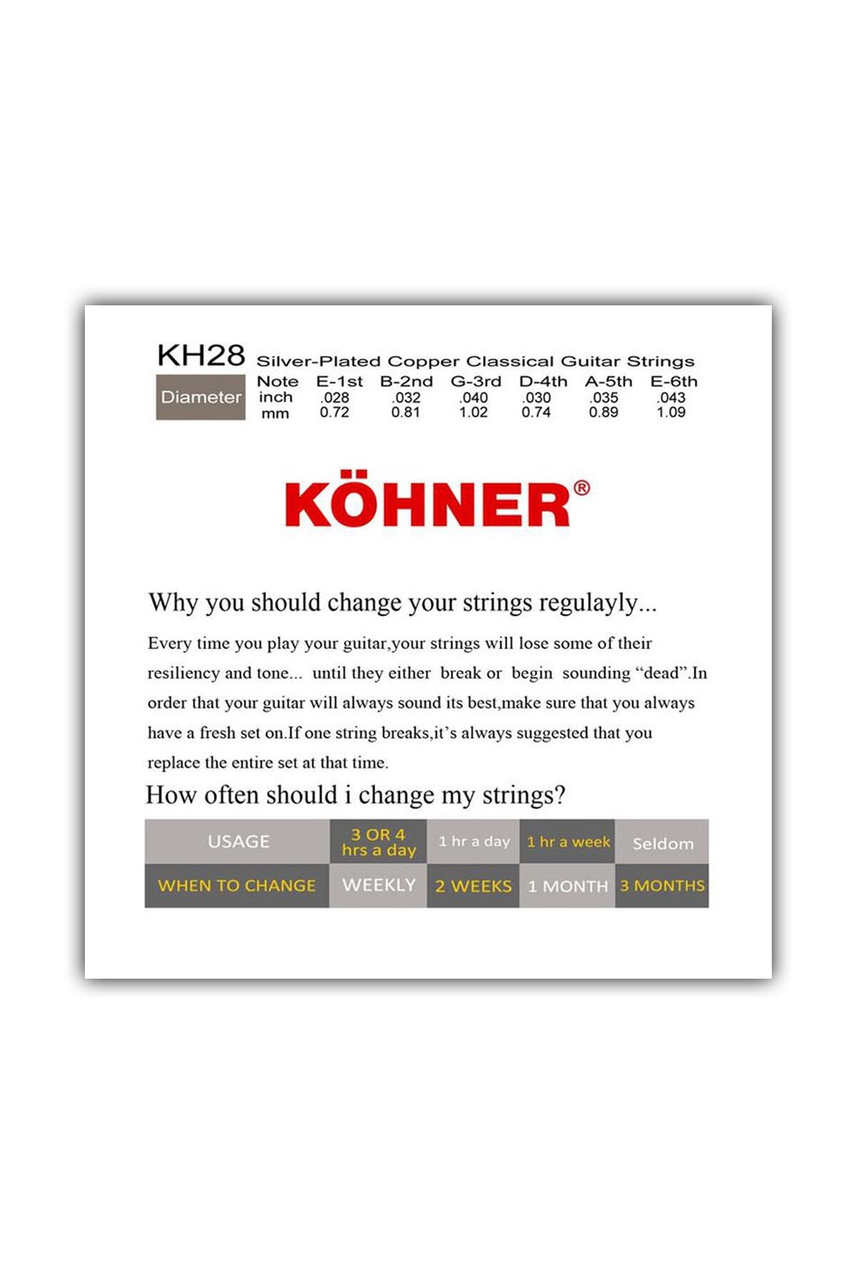 K&ouml;hner Kh-28 Profesyonel Klasi̇k Gi̇tar Teli̇ (0.28)