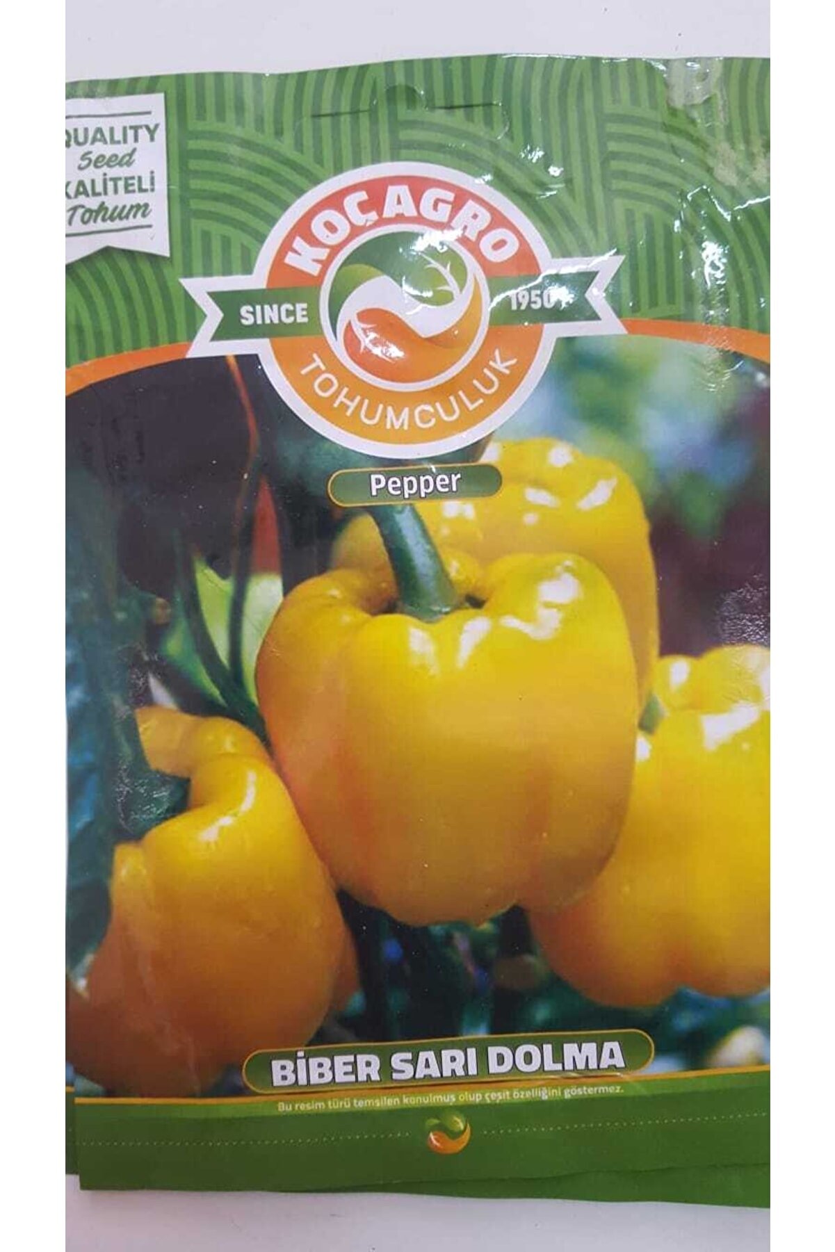 Ko&ccedil;ağro Bi̇ber Sarı Dolma Tohumu 1 Paket %100 Y&uuml;ksek Veri̇mli̇di̇r.