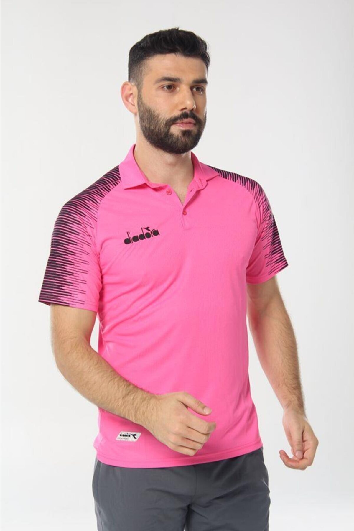 Di̇adora Uni̇sex Pembe Ri̇ti̇m Kamp Polo T-Shi̇rt