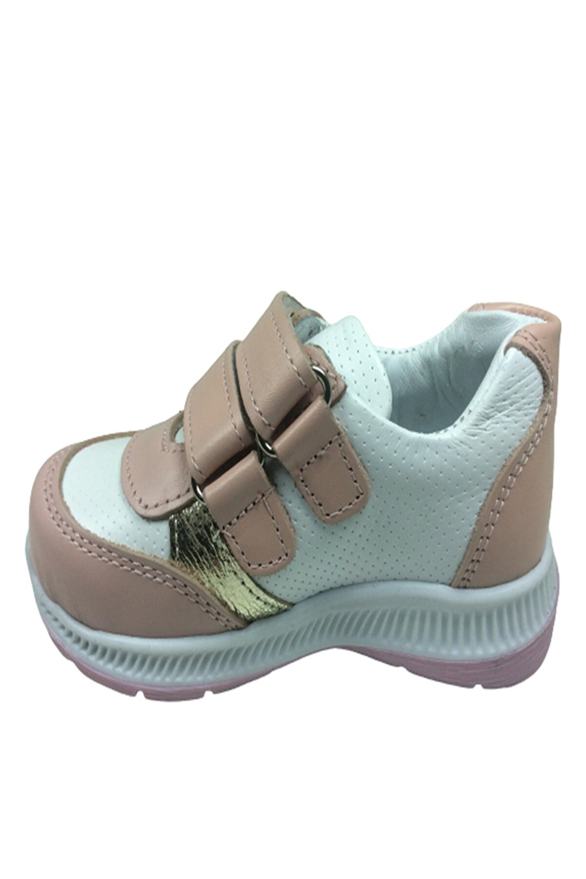 Bebe Kız Çocuk Spor Ayakkabı Pudra - Beyaz Cırtlı Deri̇ Anatomi̇k