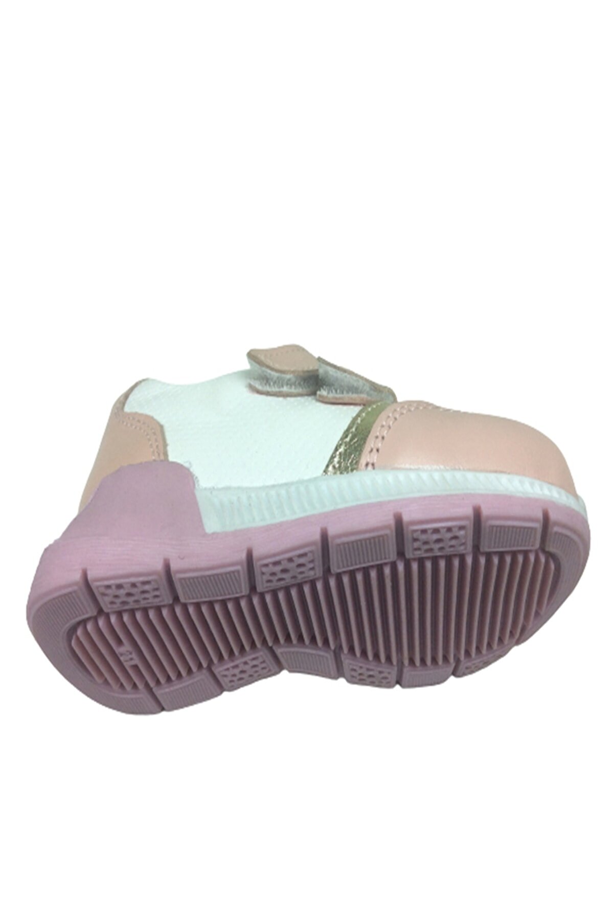 Bebe Kız Çocuk Spor Ayakkabı Pudra - Beyaz Cırtlı Deri̇ Anatomi̇k