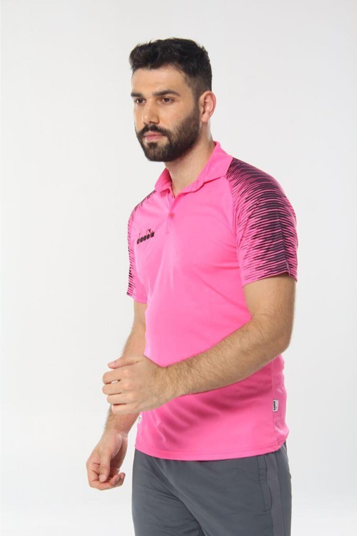 Di̇adora Uni̇sex Pembe Ri̇ti̇m Kamp Polo T-Shi̇rt