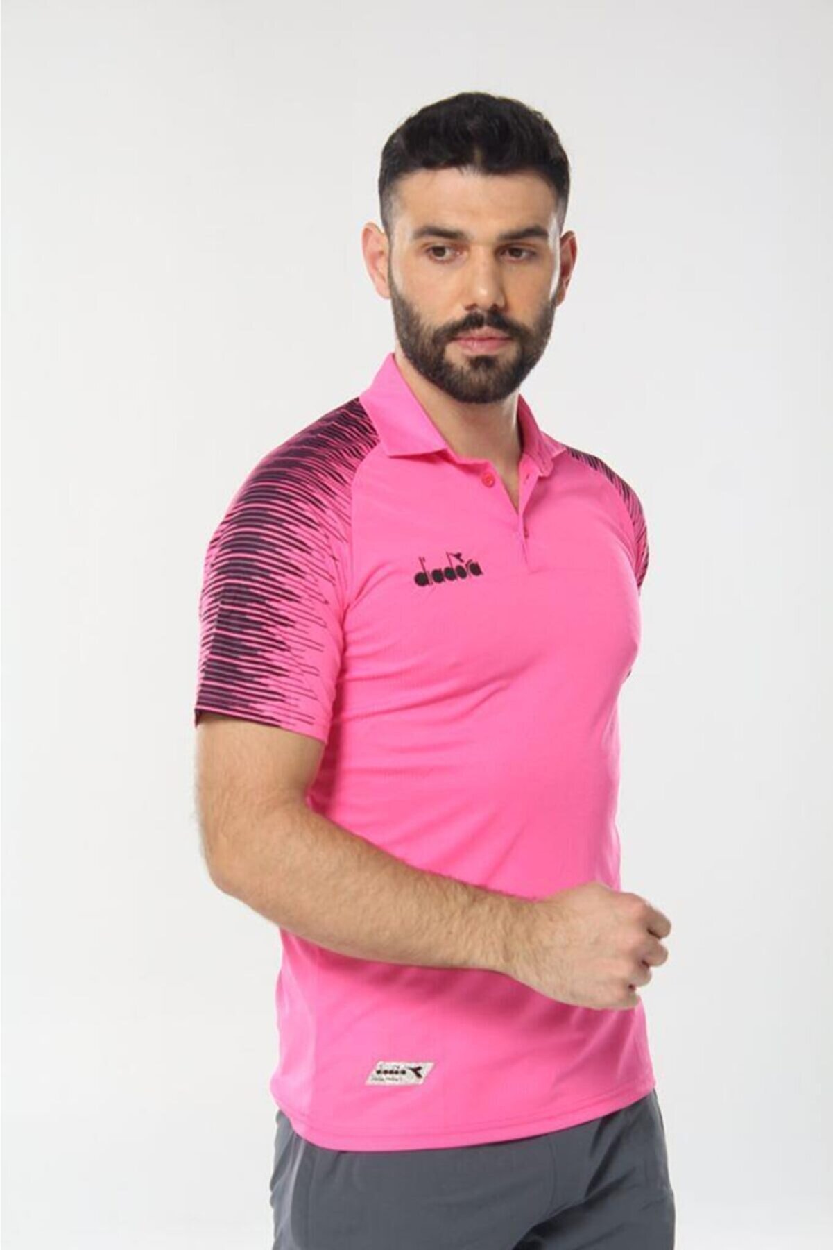 Di̇adora Uni̇sex Pembe Ri̇ti̇m Kamp Polo T-Shi̇rt
