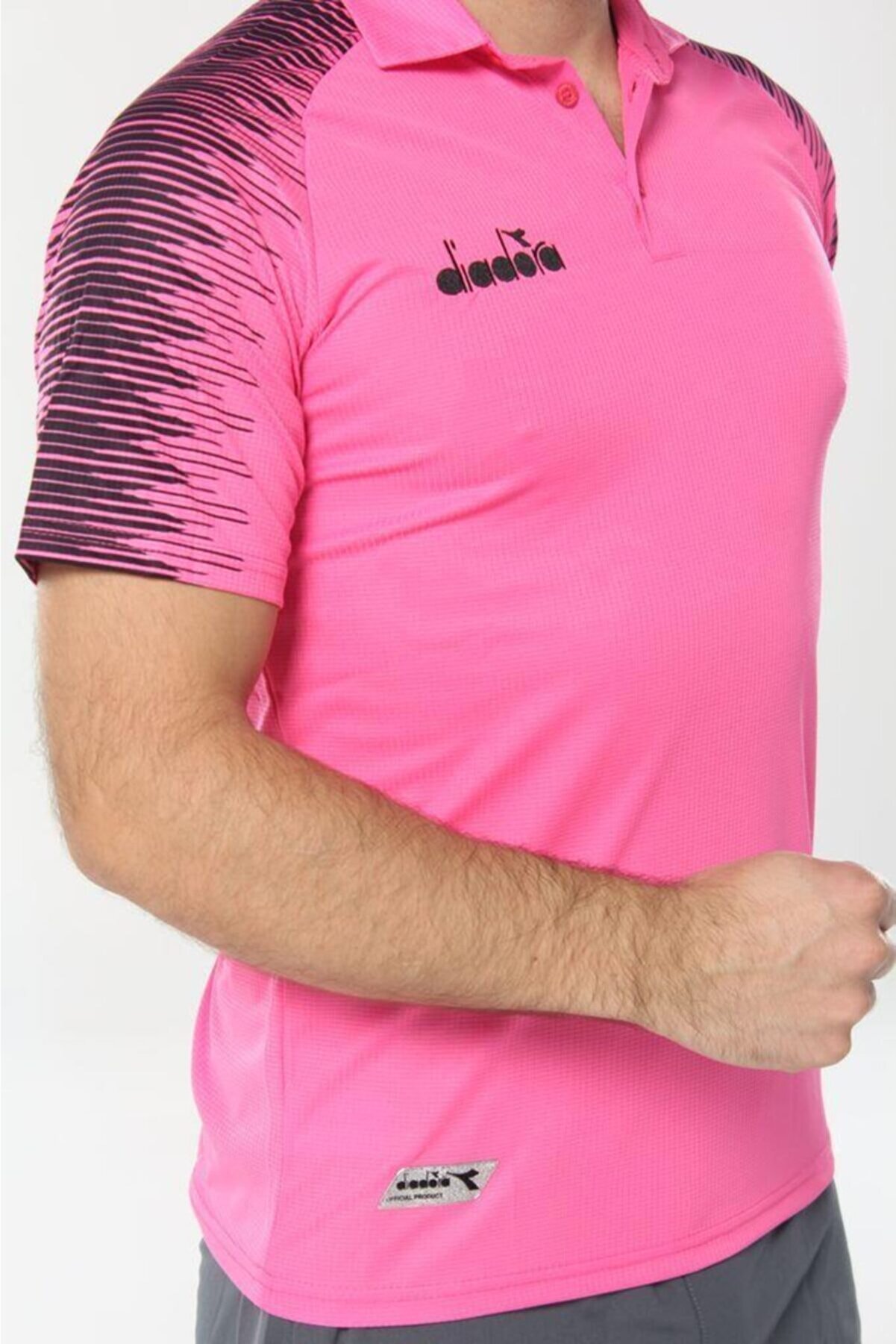 Di̇adora Uni̇sex Pembe Ri̇ti̇m Kamp Polo T-Shi̇rt