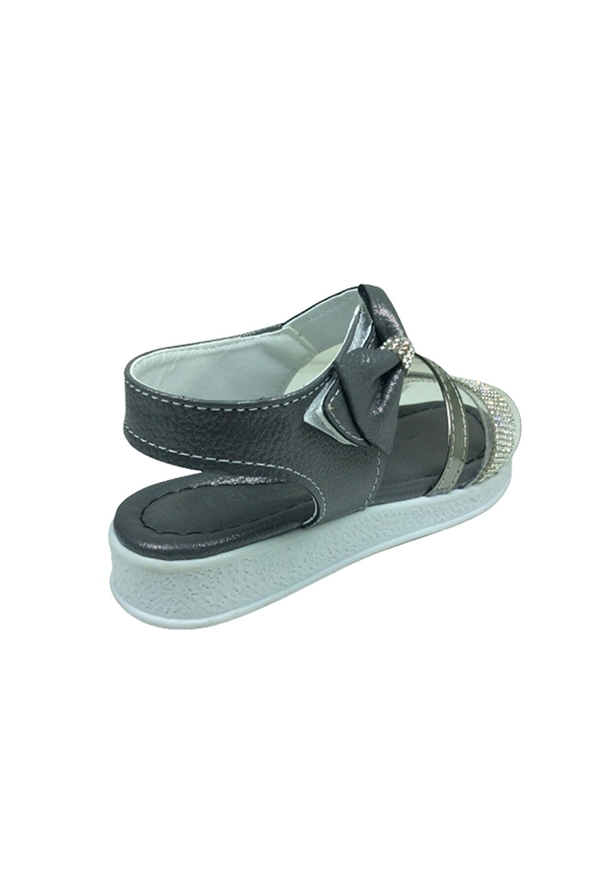 Grafen Fi̇let Kız Çocuk Sandalet Plati̇n Şeffaf Taşlı Abi̇ye Ayakkabı