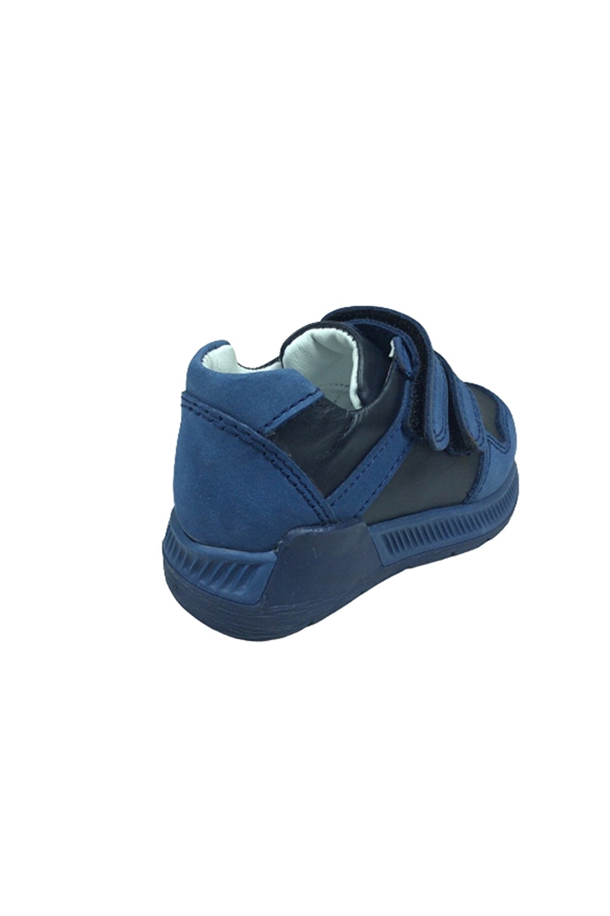 Ortopedi̇kal Bebe Erkek Çocuk Spor Ayakkabı Kot Mavi̇-Laci̇vert Cırtlı Deri̇ Ortopedi̇k
