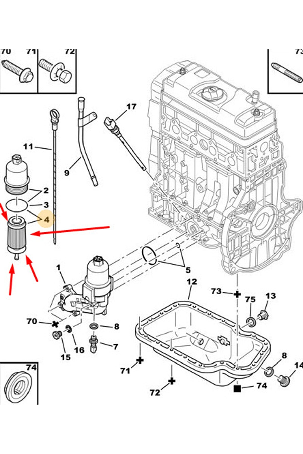 Peugeot Yağ Fi̇ltresi̇ 206-307-406-Partner Dw8 1109.T0 Eski̇1109.N2 Ls923 Cıtroen, Fıat, Daewoo