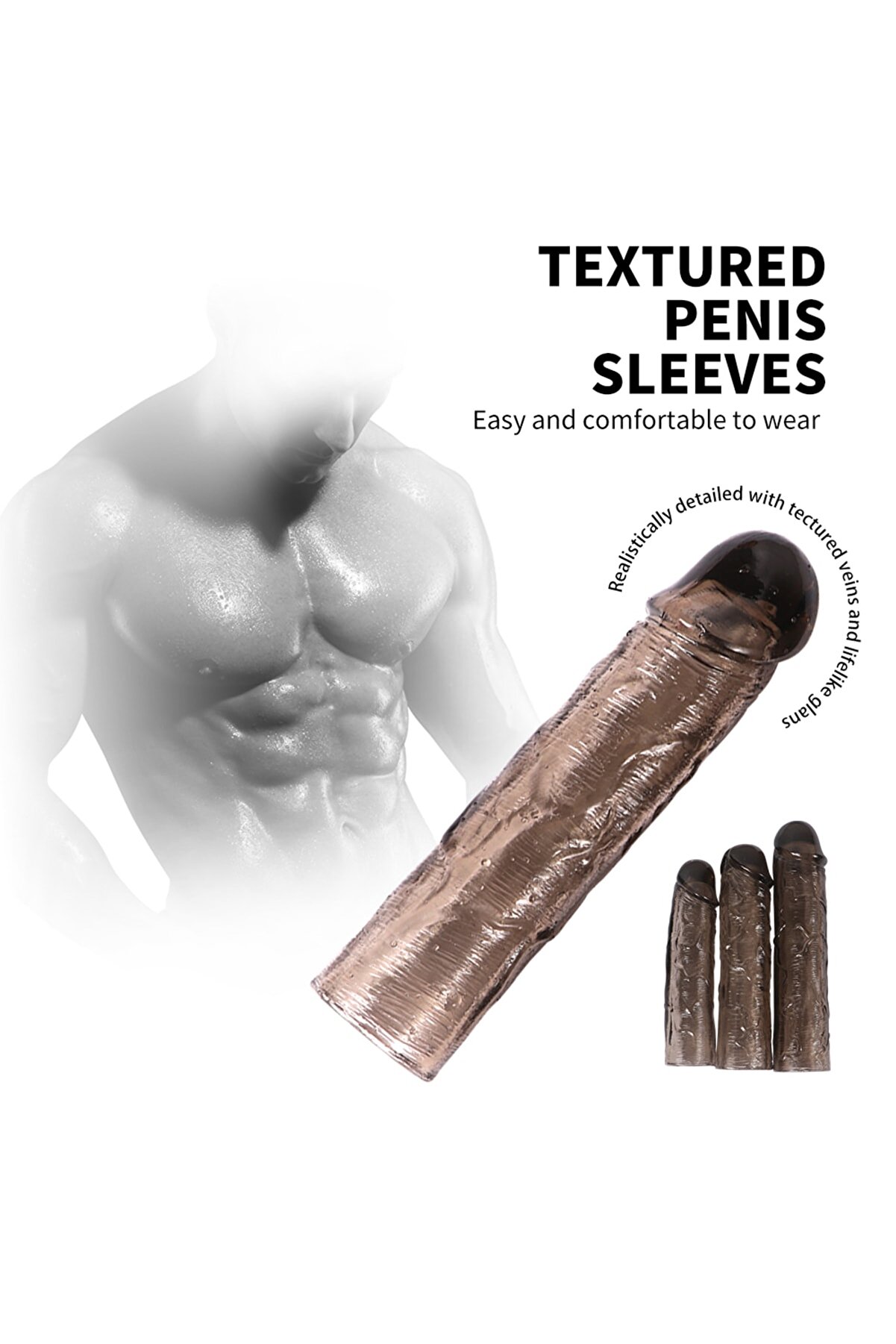 Quangdong Xi̇se Toys 3 Farklı Boy Peni̇s Kılıfı Seti̇ Black