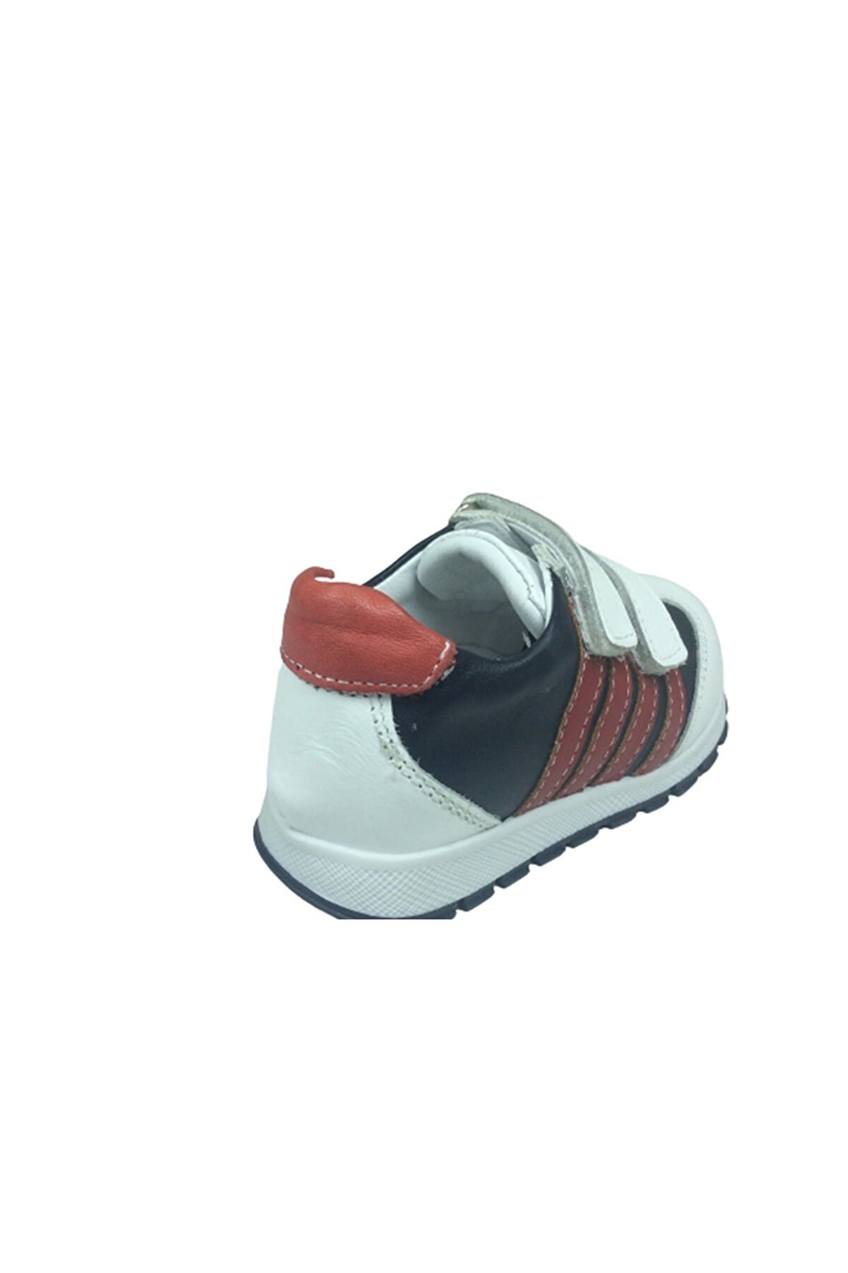 Bebe Erkek Çocuk Spor Ayakkabı Beyaz-Si̇yah Cırtlı % 100 Deri̇ Anatomi̇k