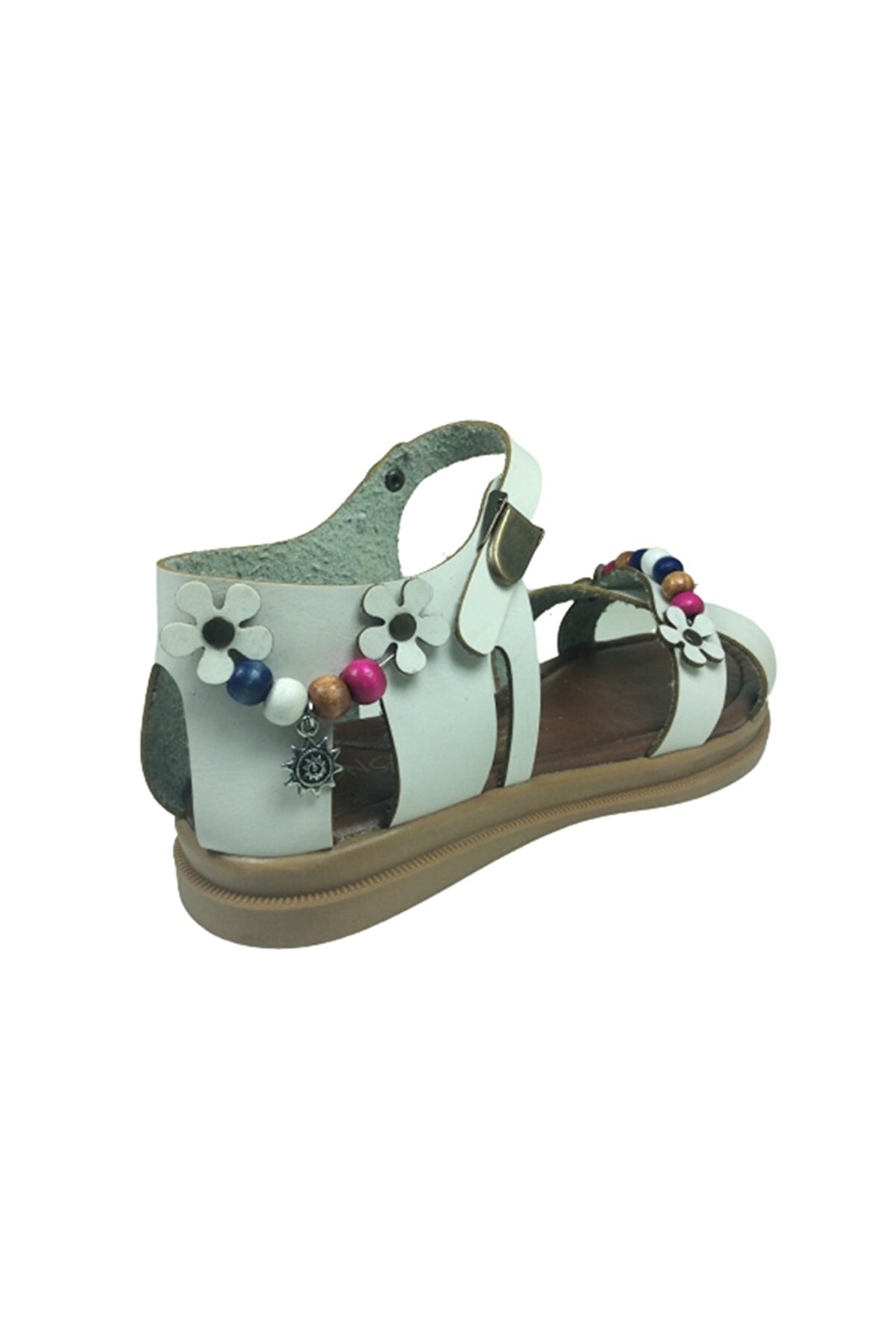 Grafen Fi̇let Kız Çocuk Sandalet Beyaz Çapraz Atkılı Boncuklu Günlük Ayakkabı