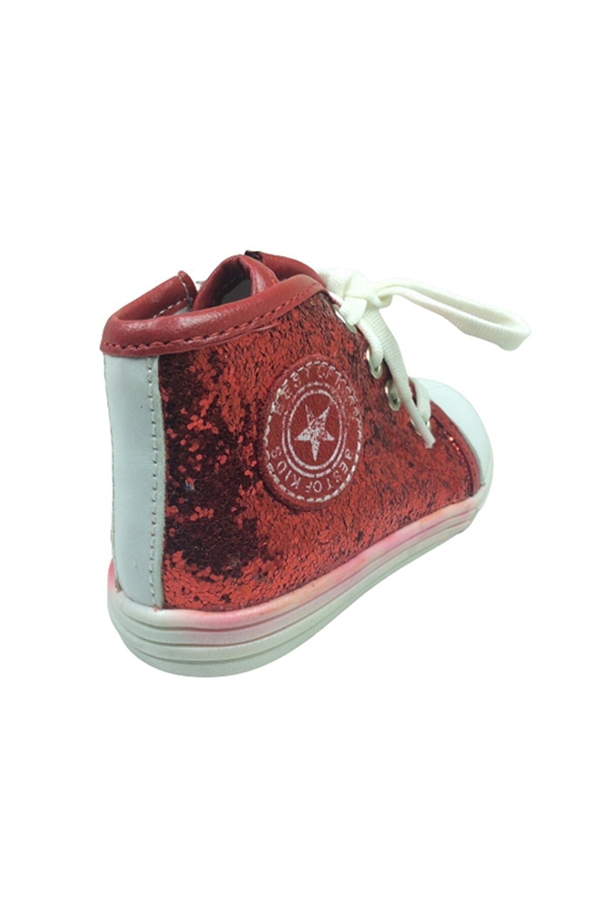 Ortopedi̇kal Bebe Kız Çocuk Kırmızı Bi̇lekli̇ Si̇mli̇convers Ayakkabı % 100 Deri̇ Anatomi̇k