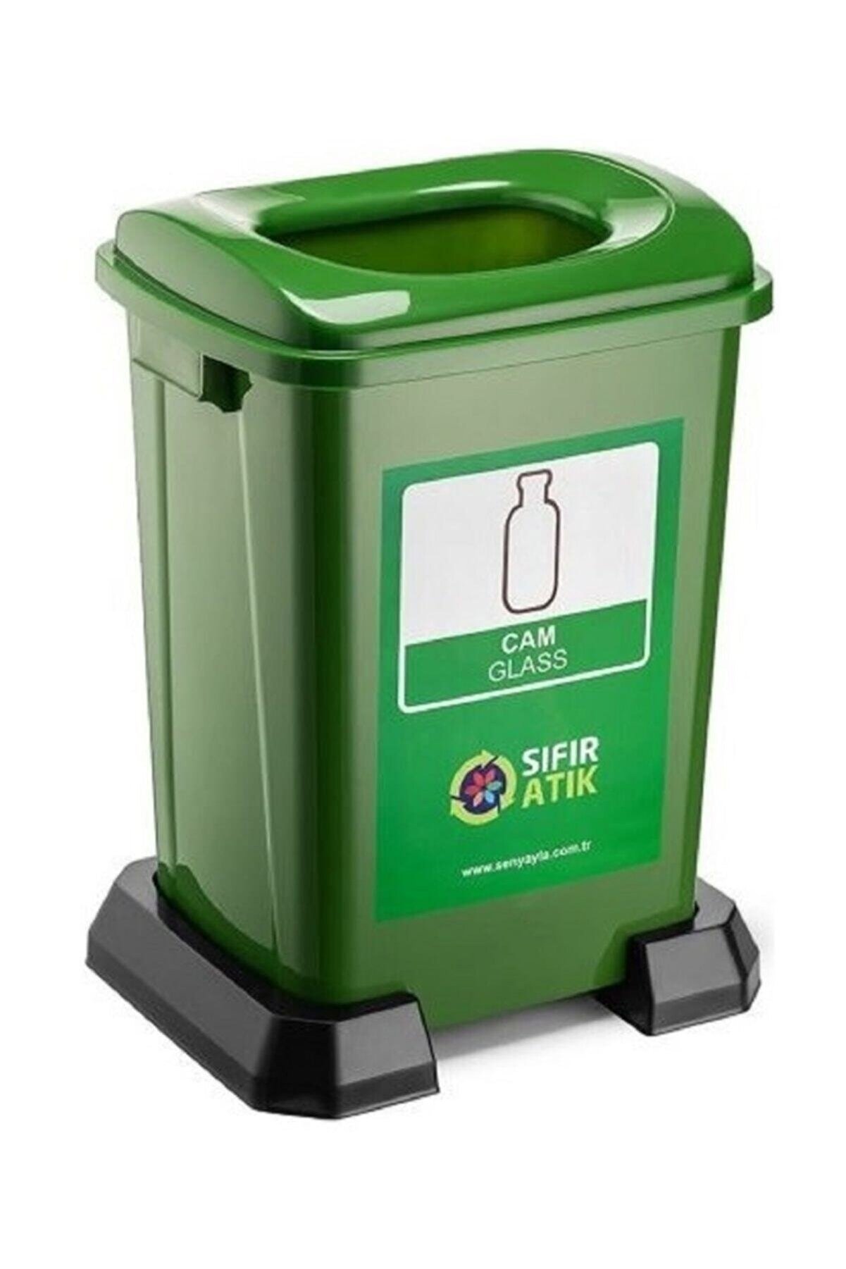 Şen Yayla Şenyayla Sıfır Atık Geri̇ Dönüşüm Çöp Kutusu Kovası 70 Lt Yeşi̇l Cam Atıkları