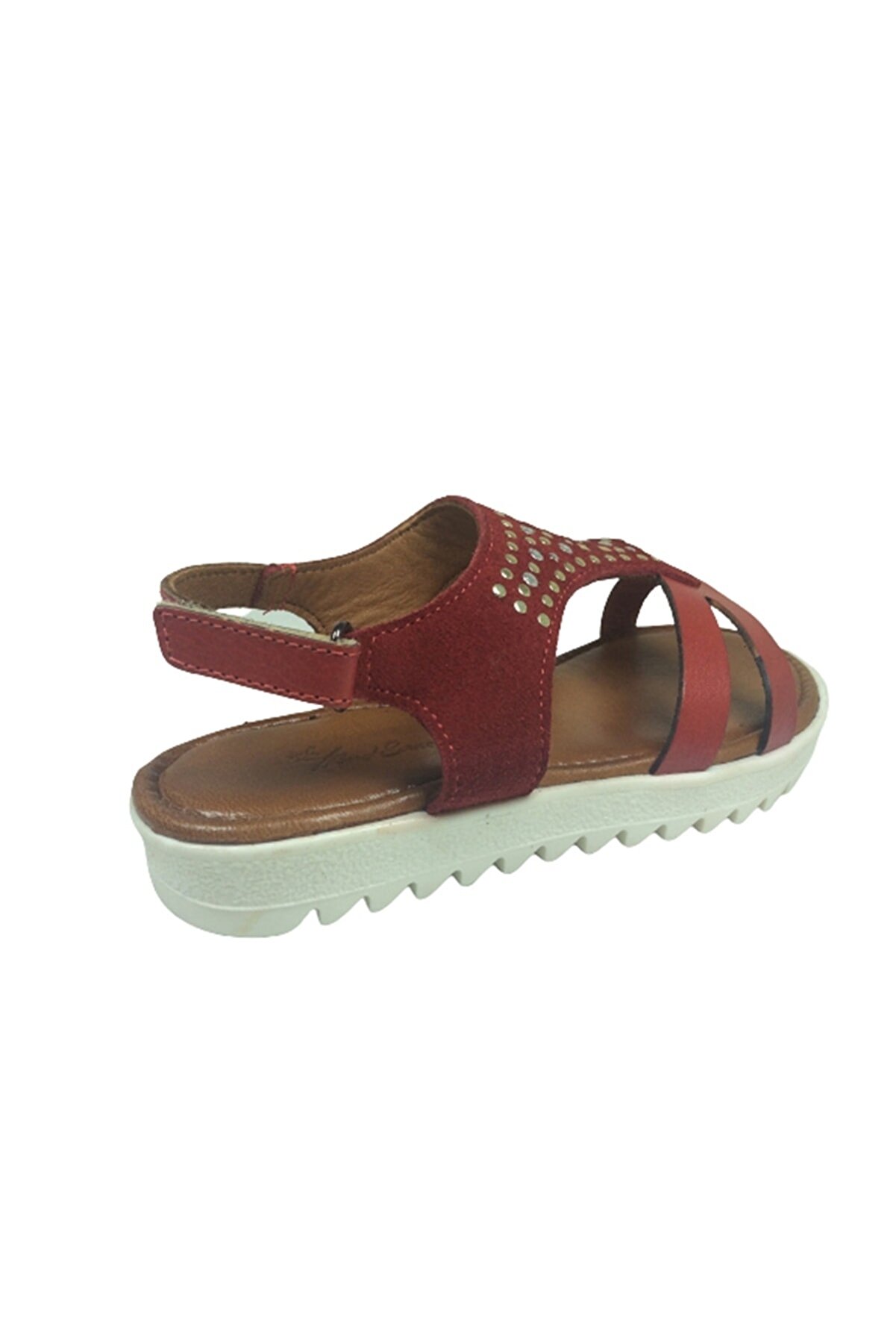 Trend 2103 Klt Kırmızı Kız Çocuk Sandalet % 100 Haki̇ki̇ Deri̇