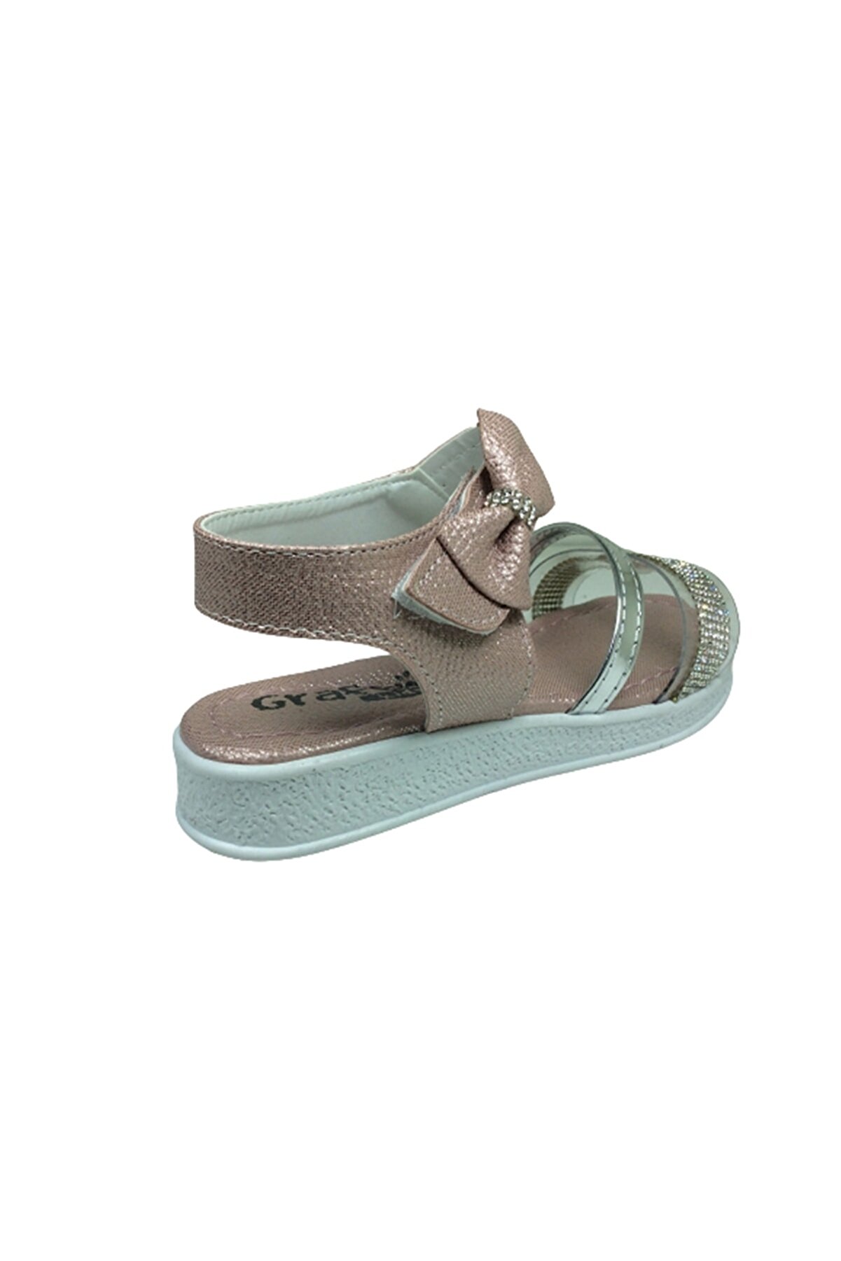 Grafen Fi̇let Kız Çocuk Sandalet Pudra Şeffaf Taşlı Abi̇ye Ayakkabı