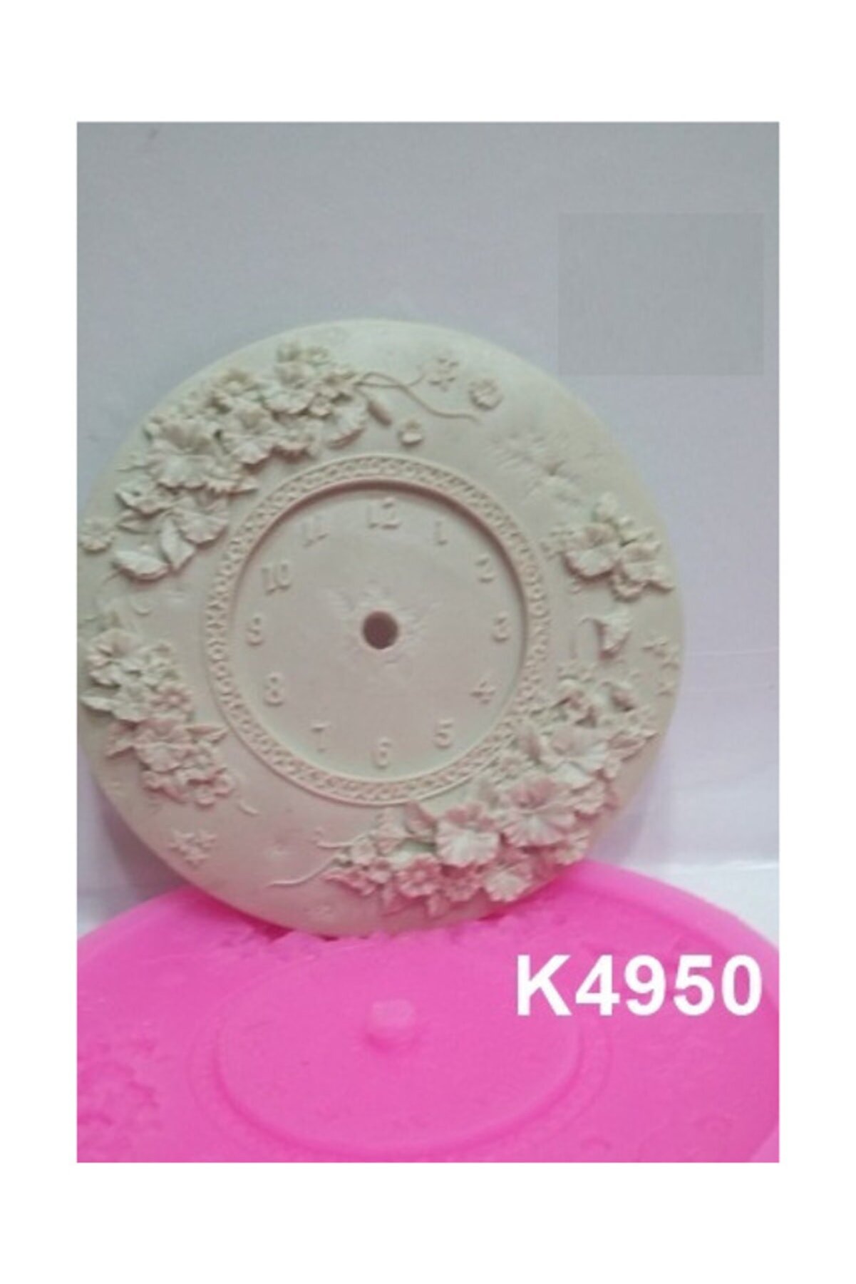 Kalıpcınızburada Çi̇çekli̇ Saat Si̇li̇kon Kalıp