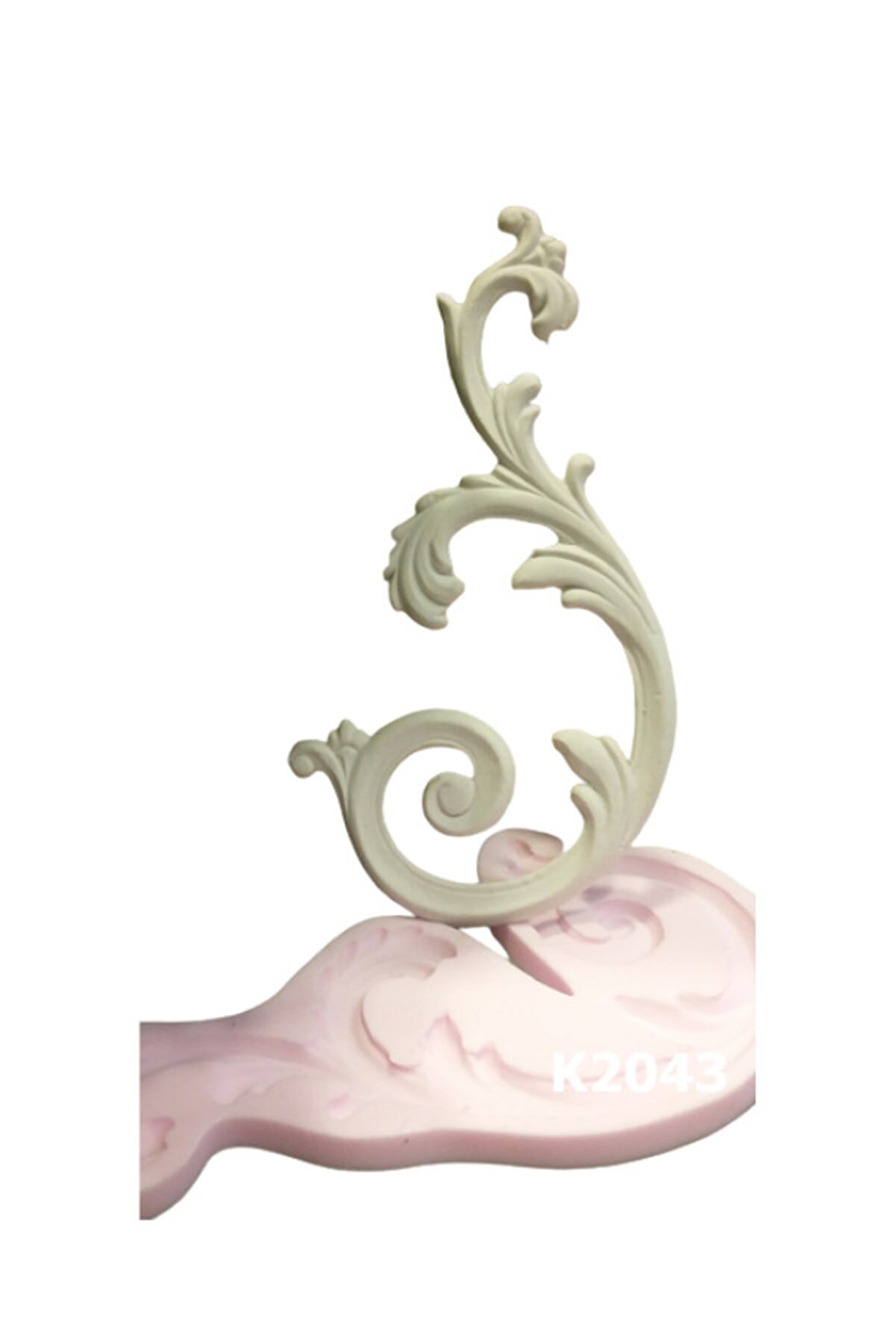 Kalıpcınızburada Yapraklı Dekorati̇f Süslene Si̇li̇kon Kalıp