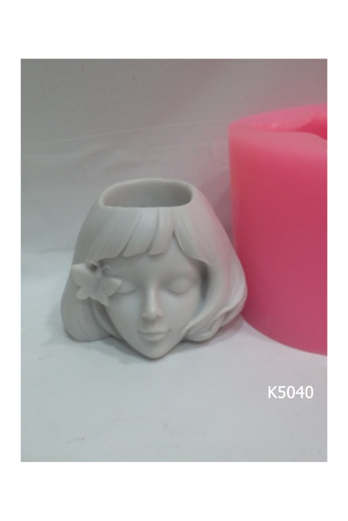 Kalıpcınızburada Kelebekli̇ Kız Saksı Si̇li̇kon Kalıp