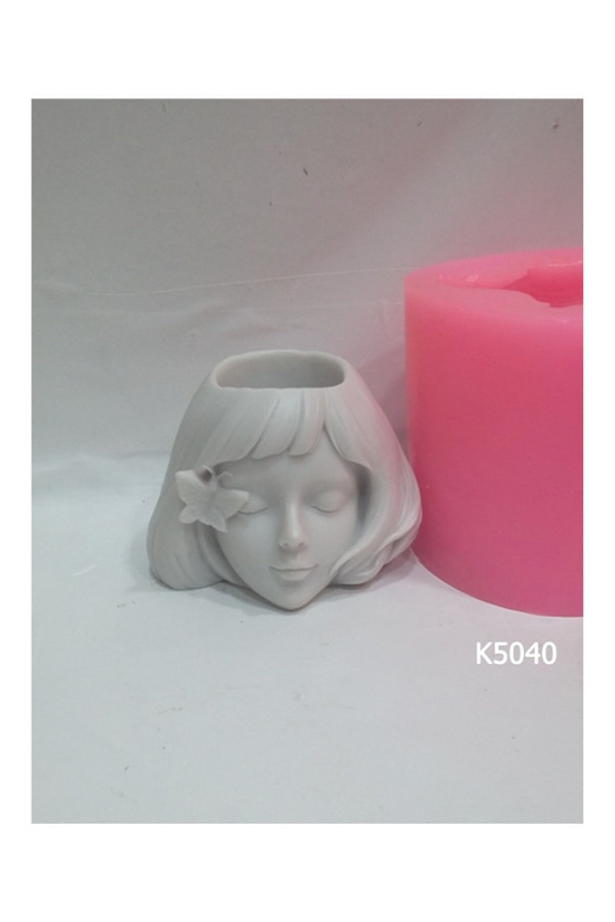 Kalıpcınızburada Kelebekli̇ Kız Saksı Si̇li̇kon Kalıp