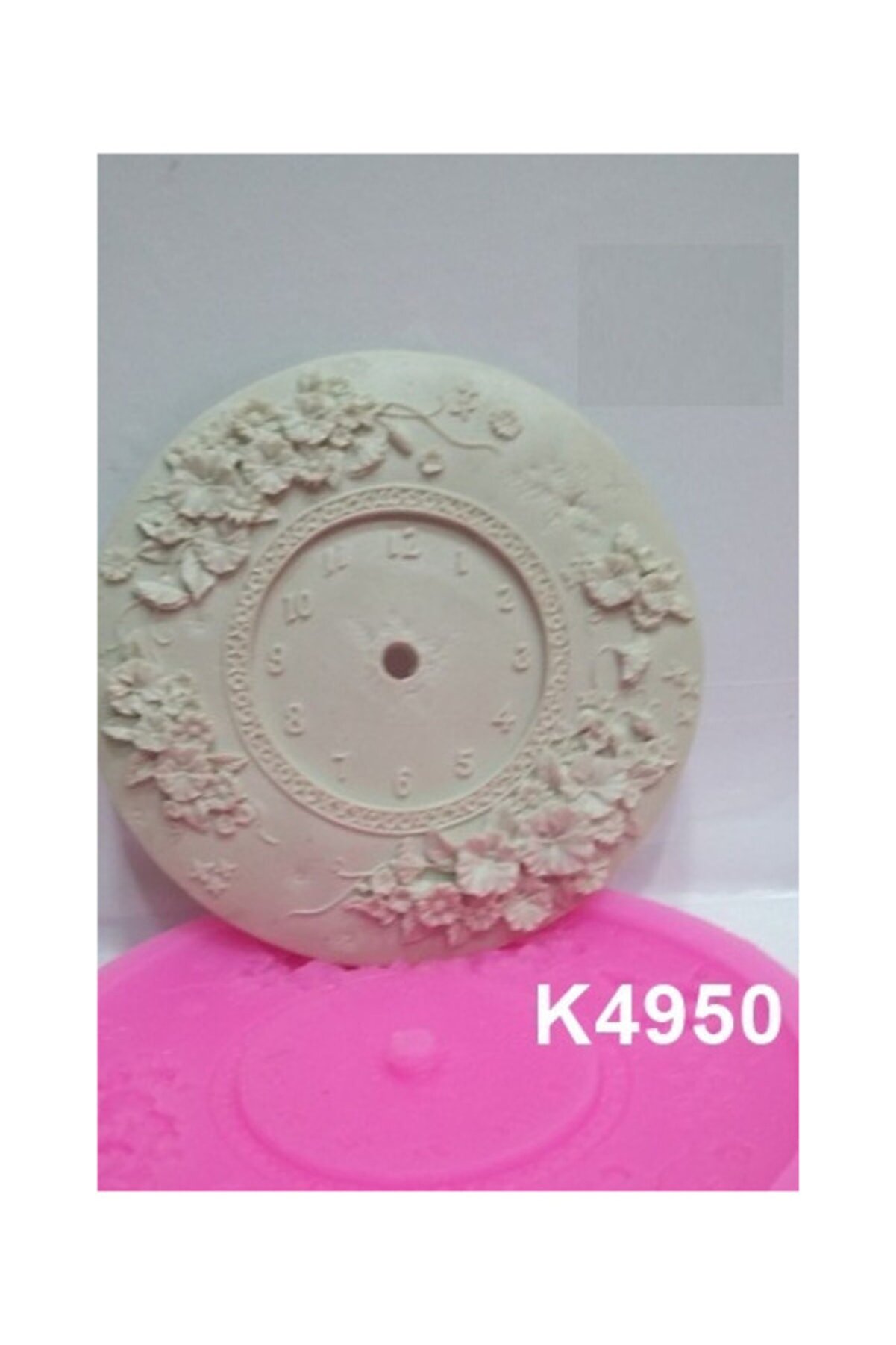 Kalıpcınızburada Çi̇çekli̇ Saat Si̇li̇kon Kalıp