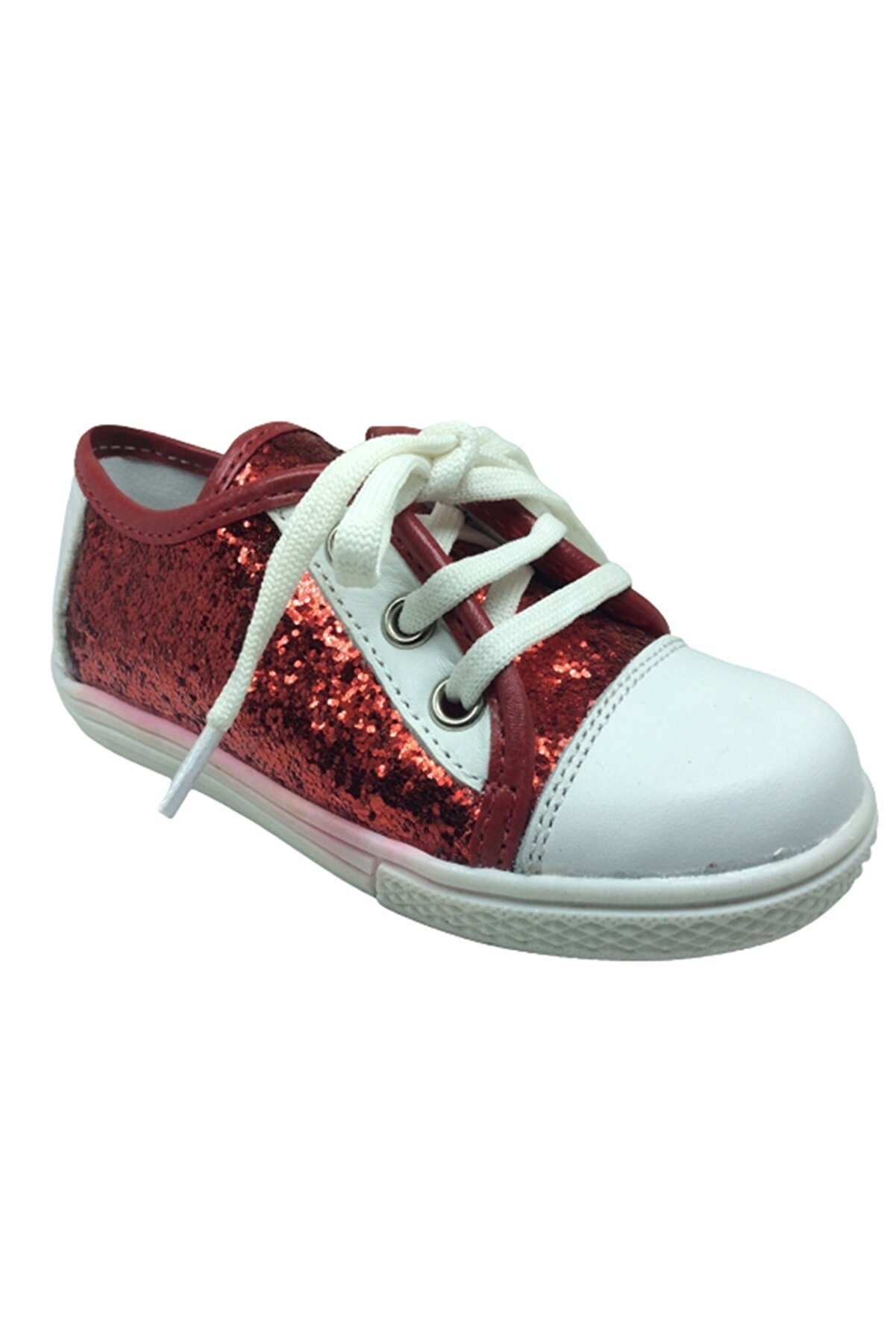 Ortopedi̇kal Bebe Kız Çocuk Kırmızı Düz Si̇mli̇convers Ayakkabı %100 Deri̇ Anatomi̇k