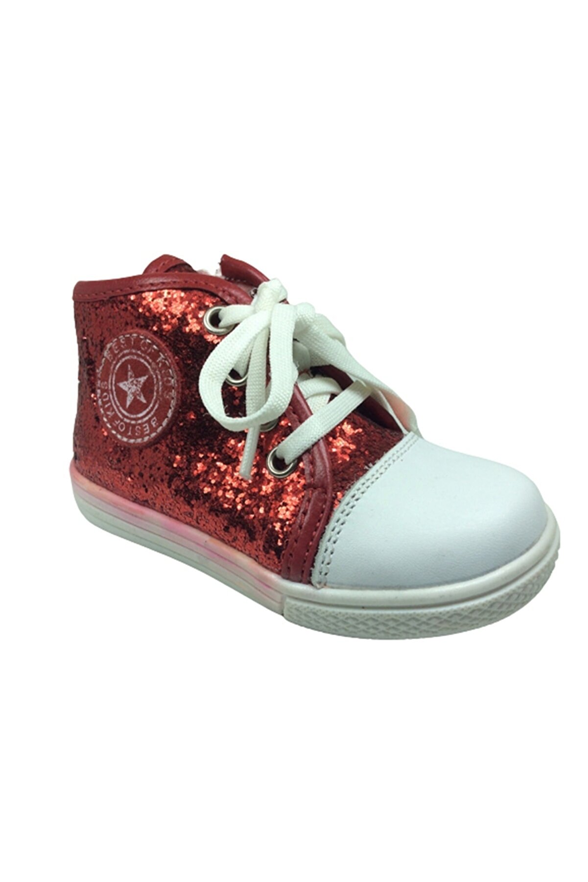 Ortopedi̇kal Bebe Kız Çocuk Kırmızı Bi̇lekli̇ Si̇mli̇convers Ayakkabı % 100 Deri̇ Anatomi̇k