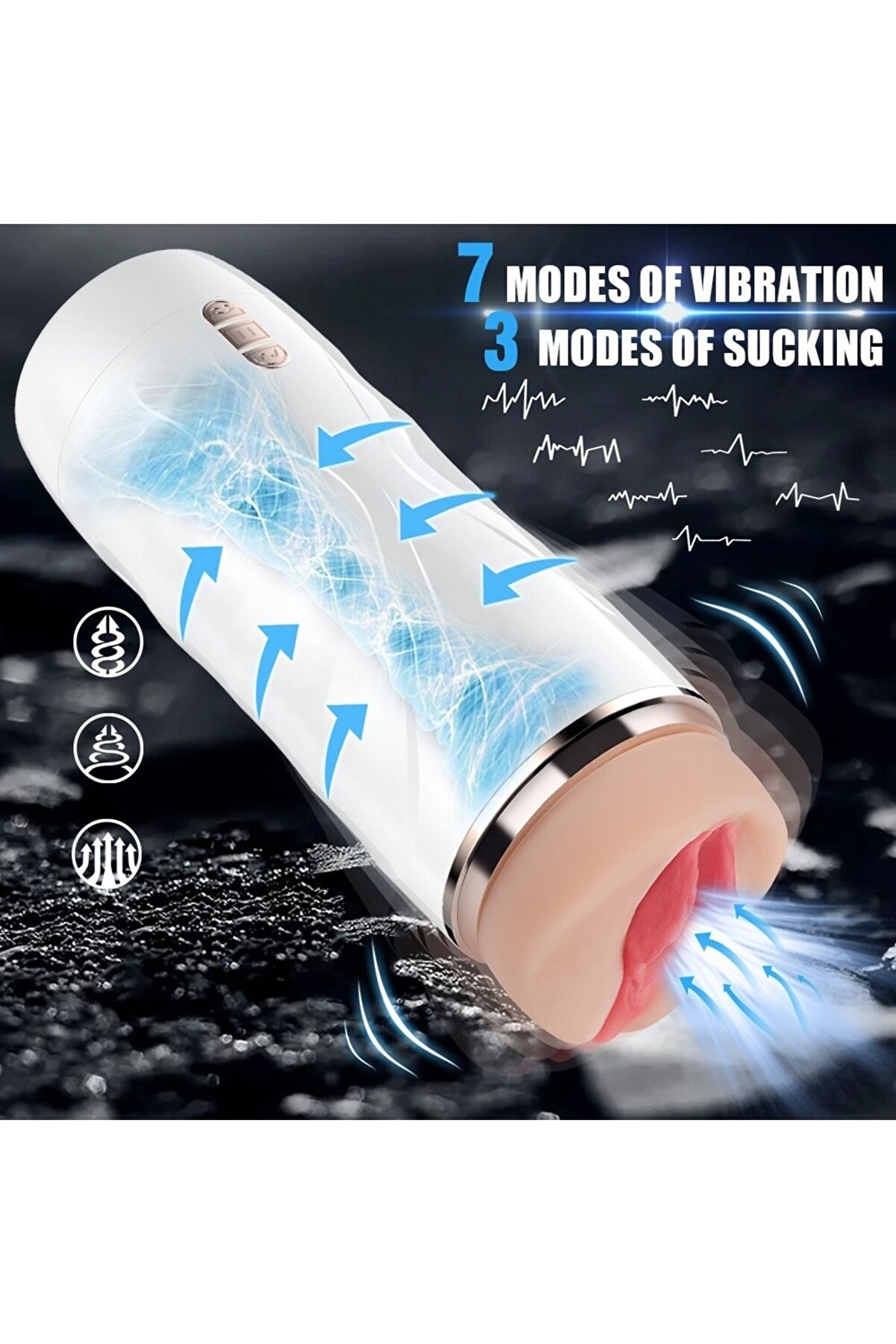 Erox Xi̇se Ri̇ley Sucti̇on Emi̇ş G&uuml;&ccedil;l&uuml; 7 Mod Ti̇treşi̇mli̇ Reali̇sti̇k Vaji̇na