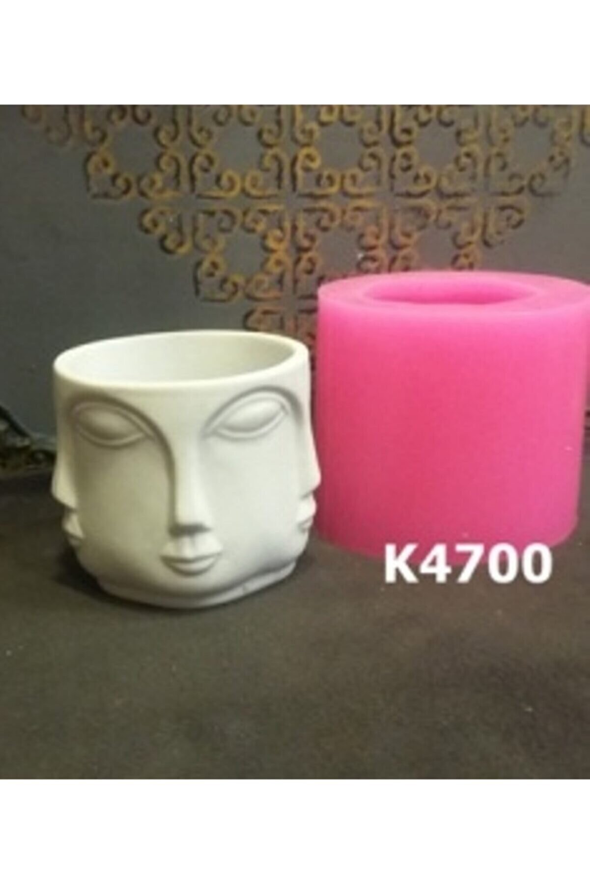 Kalıpcınızburada Yüz Saksı -3 Si̇li̇kon Kalıp - K4700