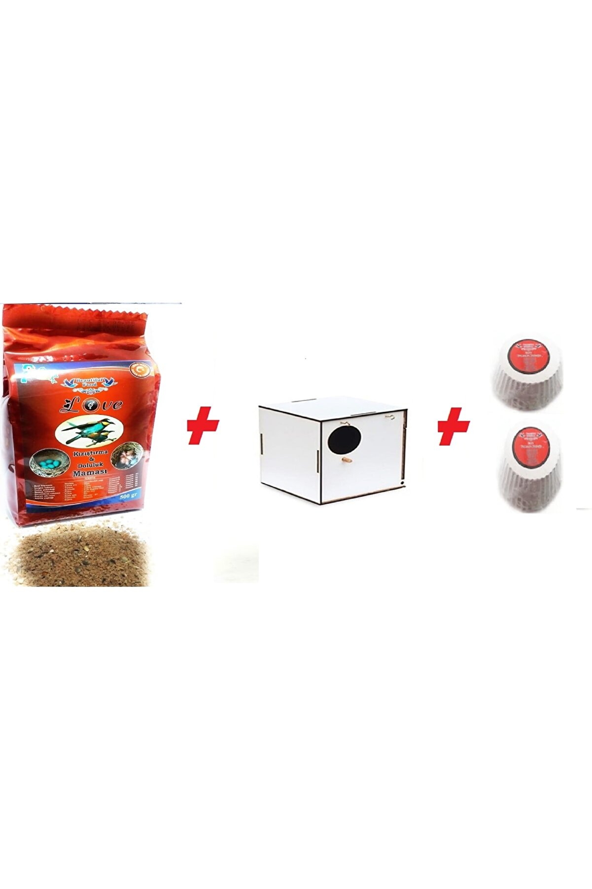 Beauti̇full Muhabbet Kuşları Ve Tropi̇kal Kuşlar I&ccedil;i̇n Kızıştırma Maması 500 Gr + Gaga Taşı X 2 Adet + Yuvalık