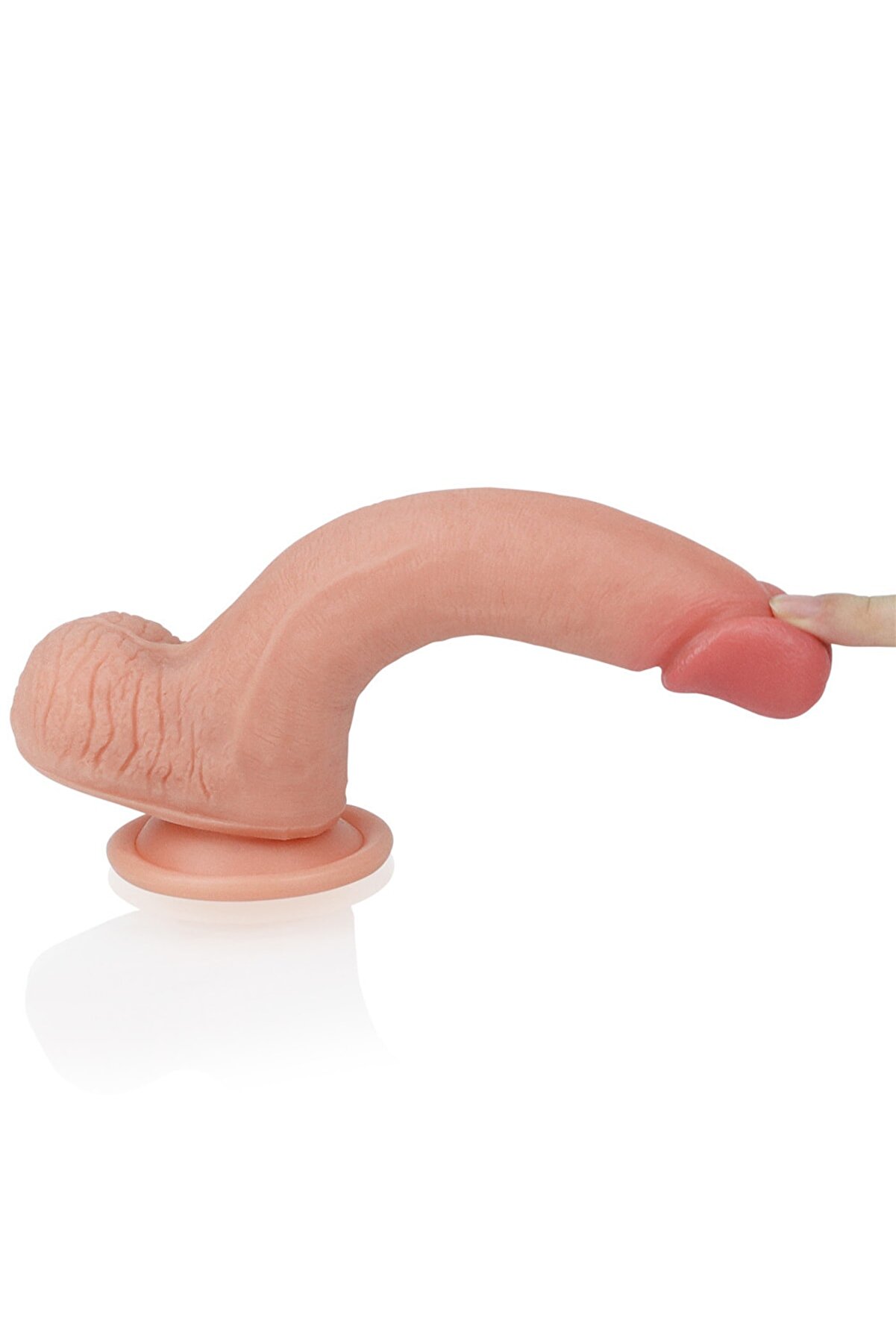 Meyrabest 20&nbsp;Cm Yumuşak Dokulu &Ccedil;i̇ft Katmanlı Plati̇n Si̇li̇kon&nbsp;Reali̇sti̇k Peni̇s