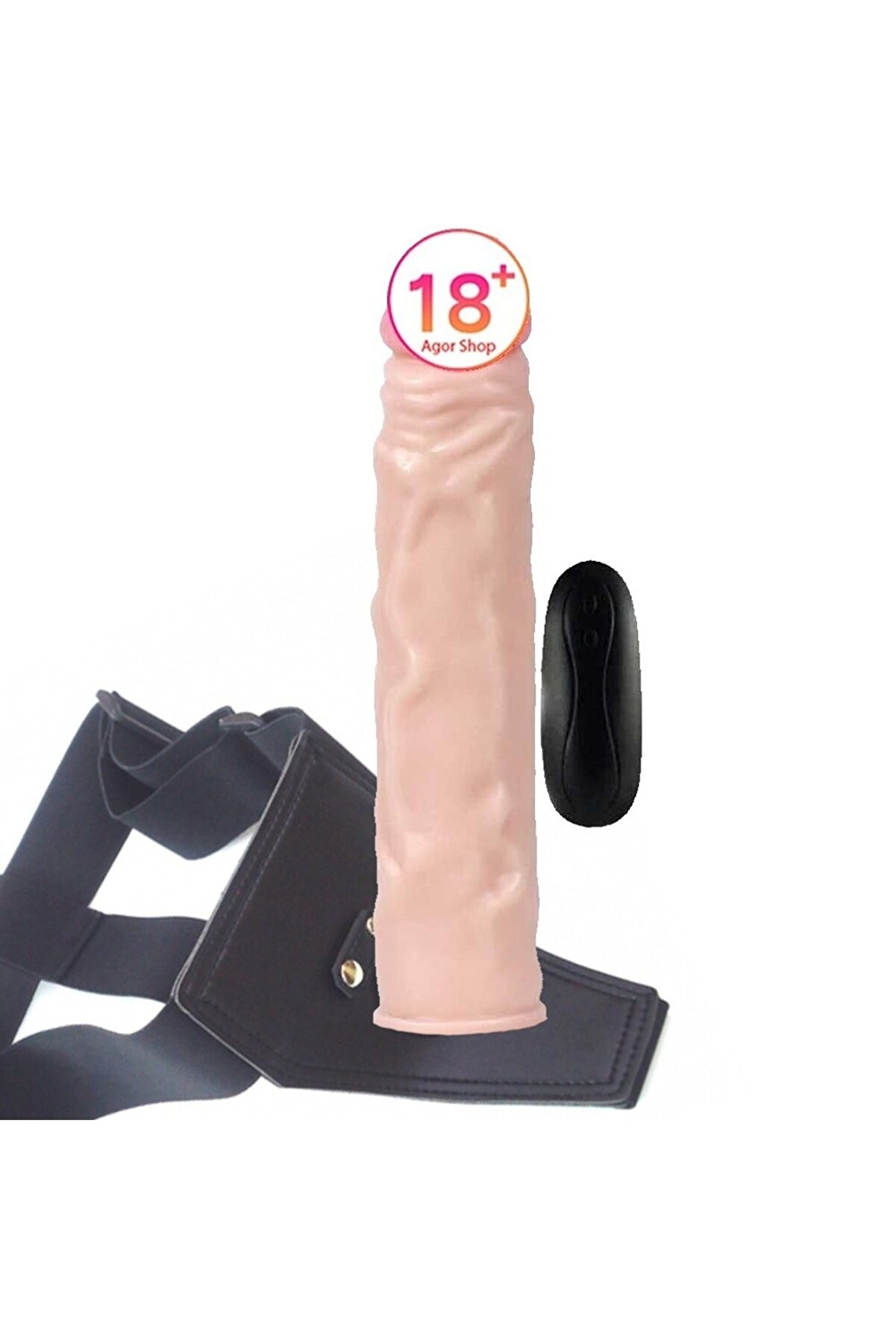 Meyrabest Di̇ldo Seri̇es Naturo 20 Modlu Kemerli̇ Ti̇treşi̇mli̇ Peni̇s 18.5 Cm