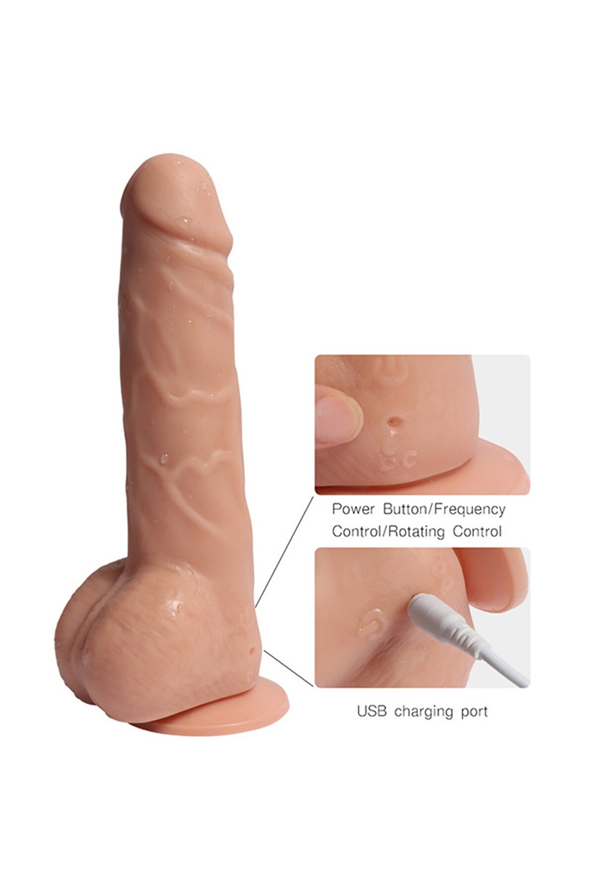 Erox Shequ Bi̇g Detecti̇ve Uzaktan Kumandalı Hareketli̇ D&ouml;nebi̇len Reali̇sti̇k Vi̇brat&ouml;r