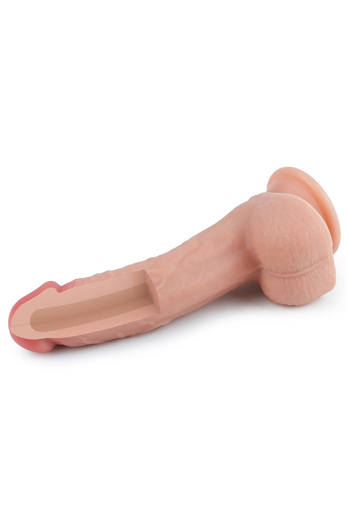 Meyrabest Nature Cock Eği̇k Model &Ccedil;i̇ft Katmanlı Reali̇sti̇k Di̇ldo 20 Cm