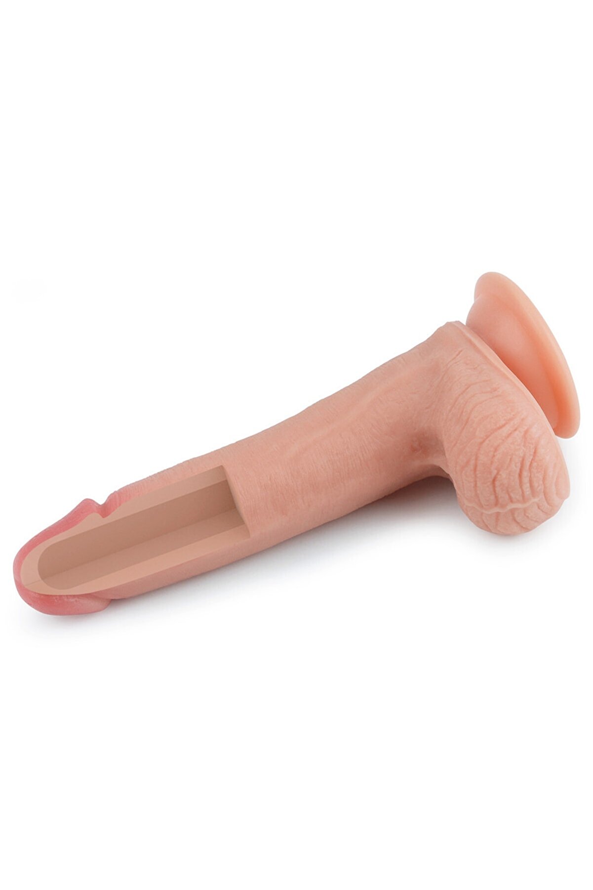 Meyrabest 20&nbsp;Cm Yumuşak Dokulu &Ccedil;i̇ft Katmanlı Plati̇n Si̇li̇kon&nbsp;Reali̇sti̇k Peni̇s