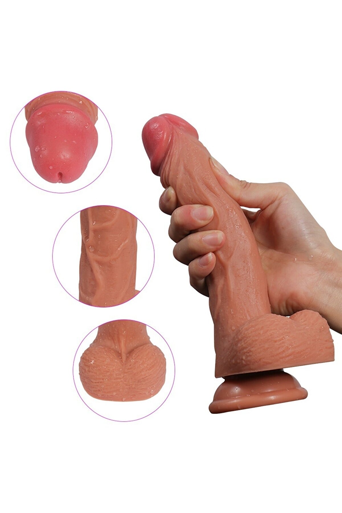 Meyrabest Di̇ldo Seri̇es Vi̇ctor 21 Cm Belden Bağlamalı Reali̇sti̇k Yumuşak Peni̇s