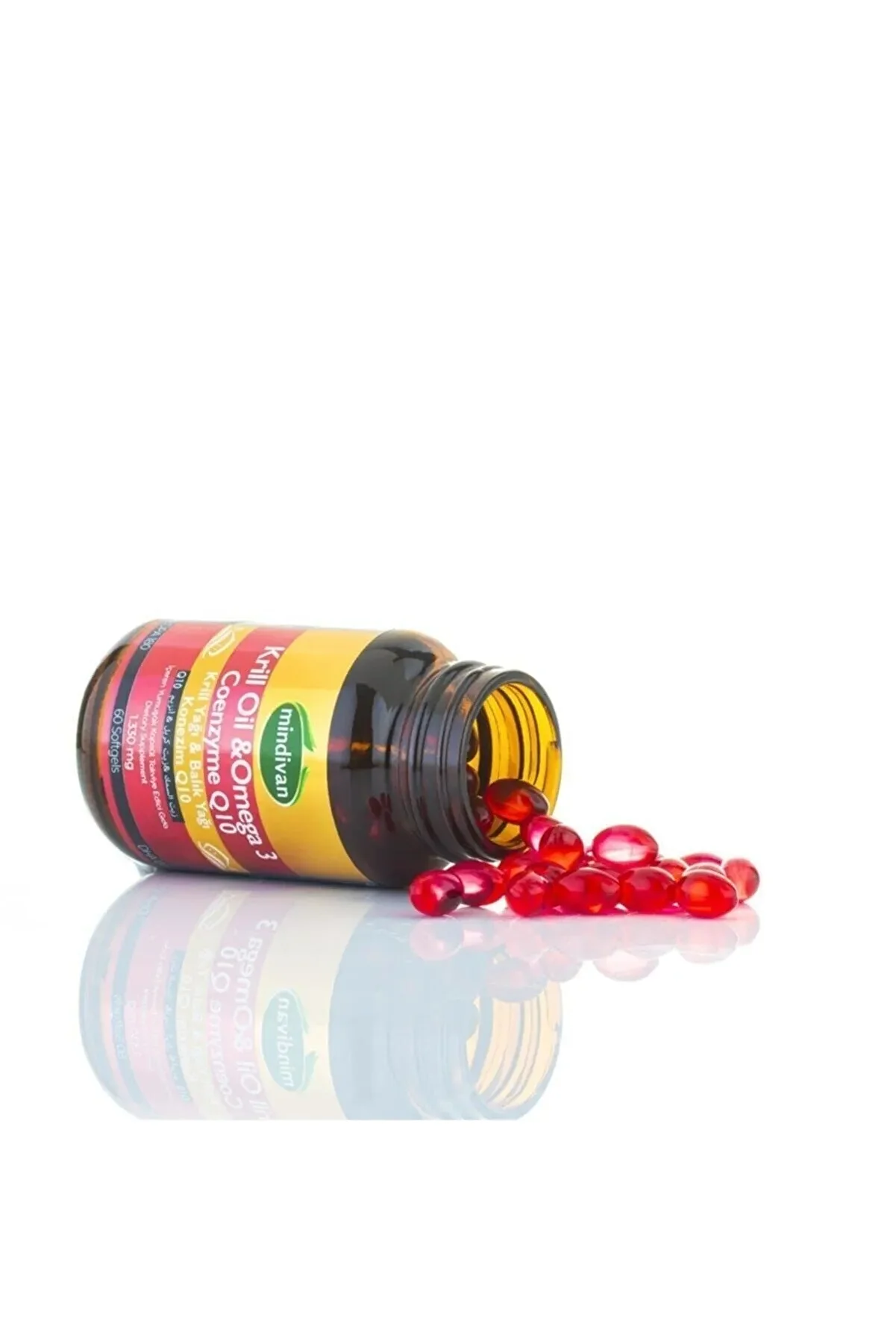 Mindivan Krill Oil Omega 3 Koenzim Q10 Kapsül Krill Yağı Balık Yağı Q10 1330mg 60 Kapsül