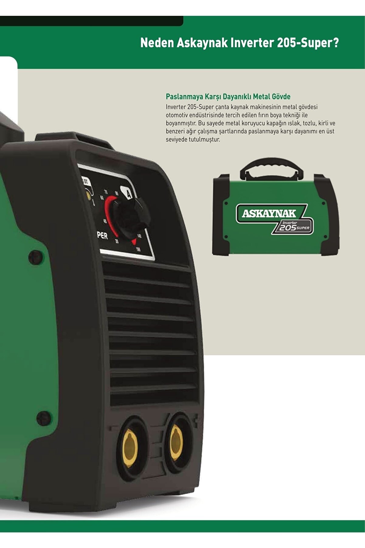 Askaynak 205 Inverter Kaynak Maki̇nası 180A + Maxstar Kaynak Maskesi̇ + Starli̇ne Kaynak Eldi̇veni̇